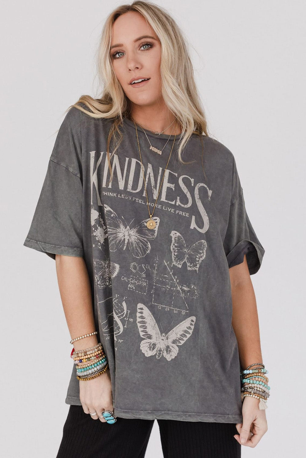 PRE-ORDER: Kindness Butterflies Graphic Mineral Wash Loose Tee