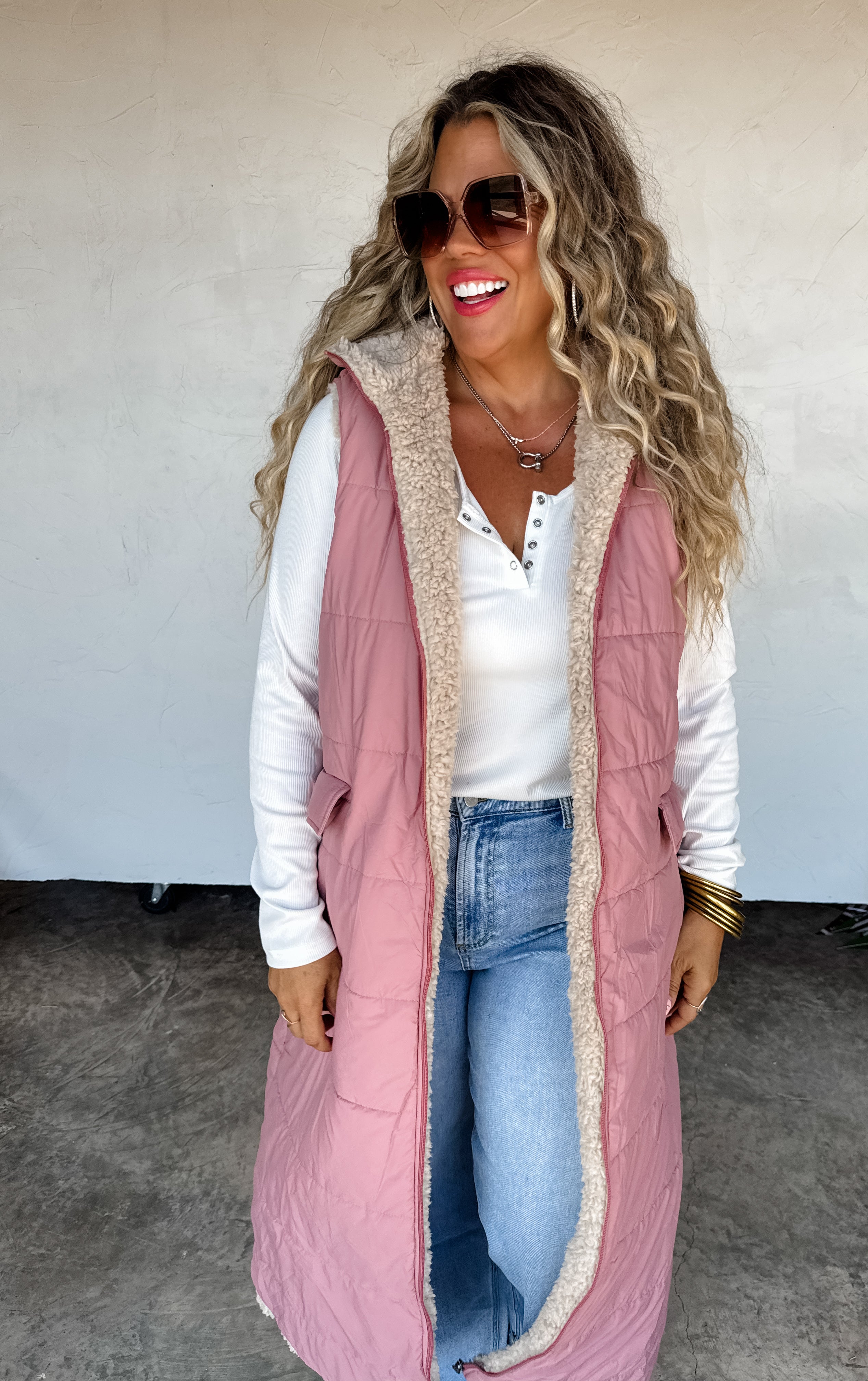 PRE-ORDER: REVERSIBLE SHERPA PUFFER VEST