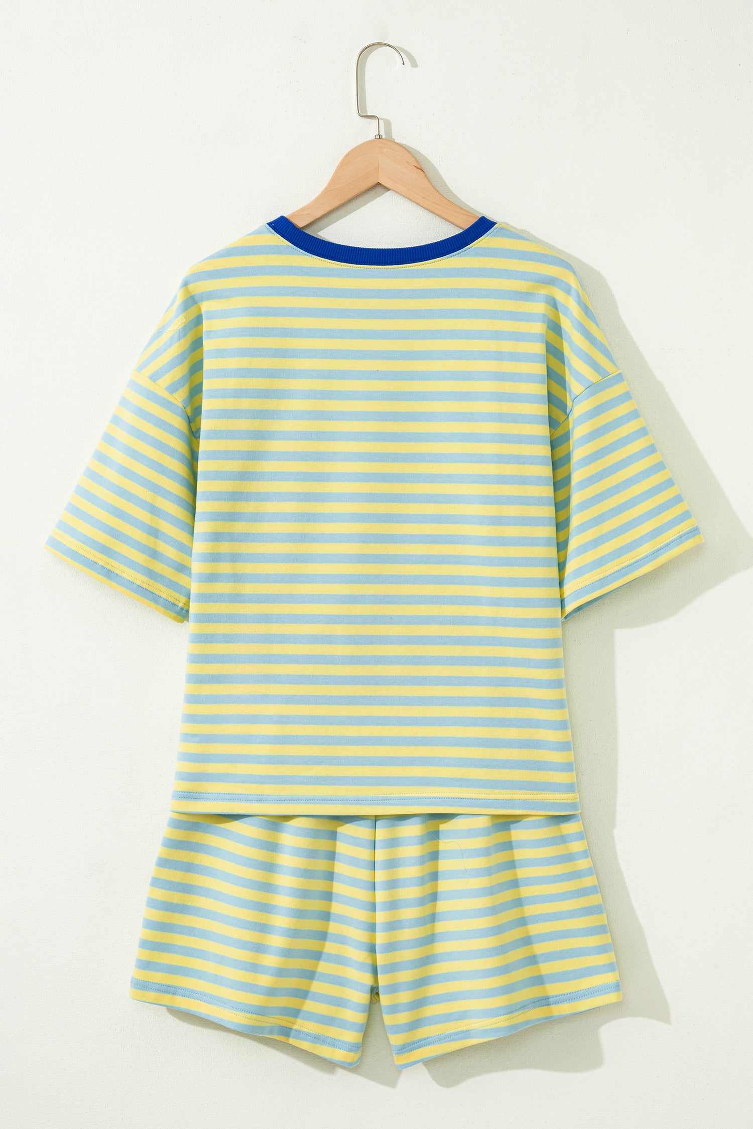 PRE-ORDER: Stripe Drop Shoulder Boxy Casual Terry Short Set