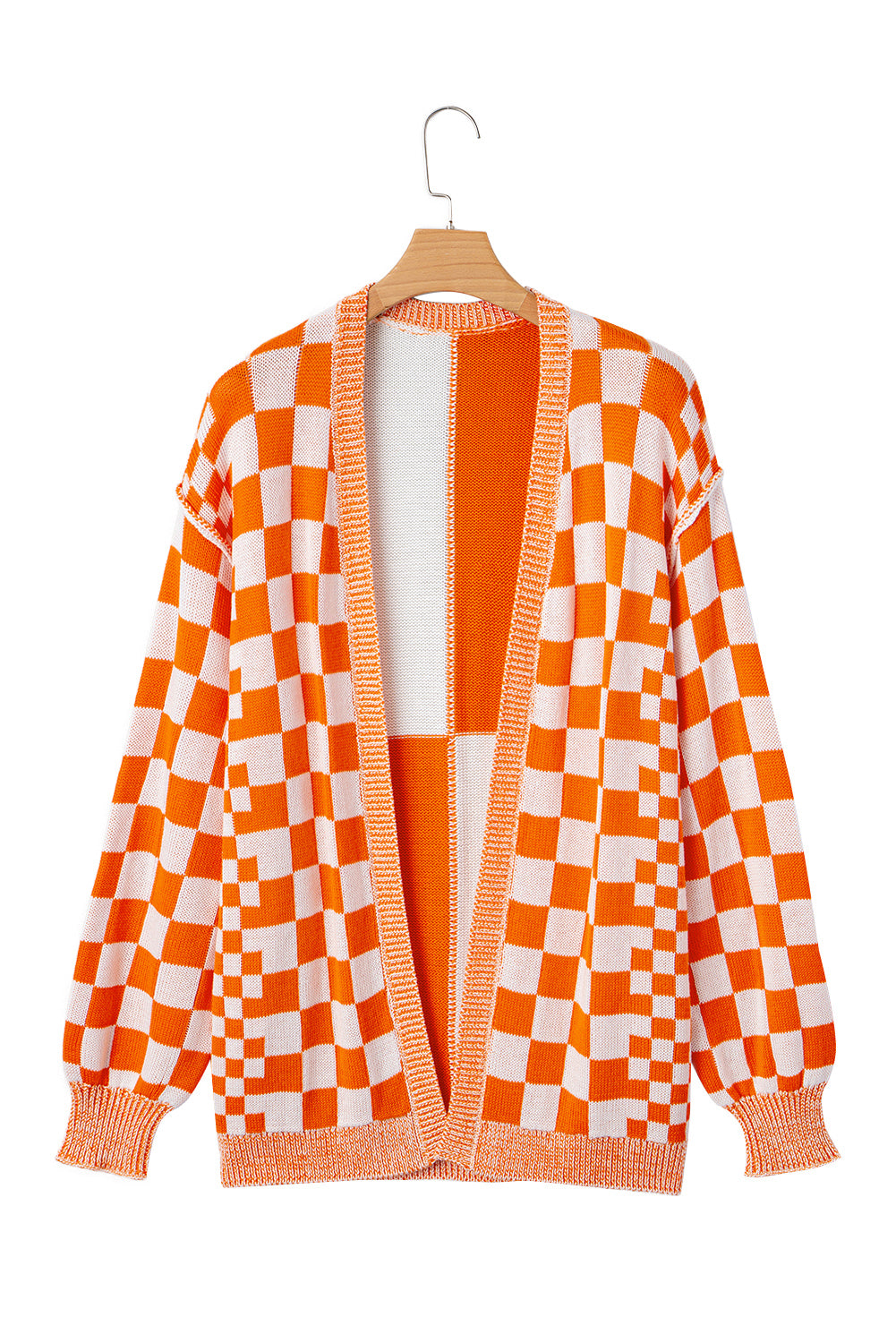 PRE-ORDER: Checkered Drop Shoulder Cardigan
