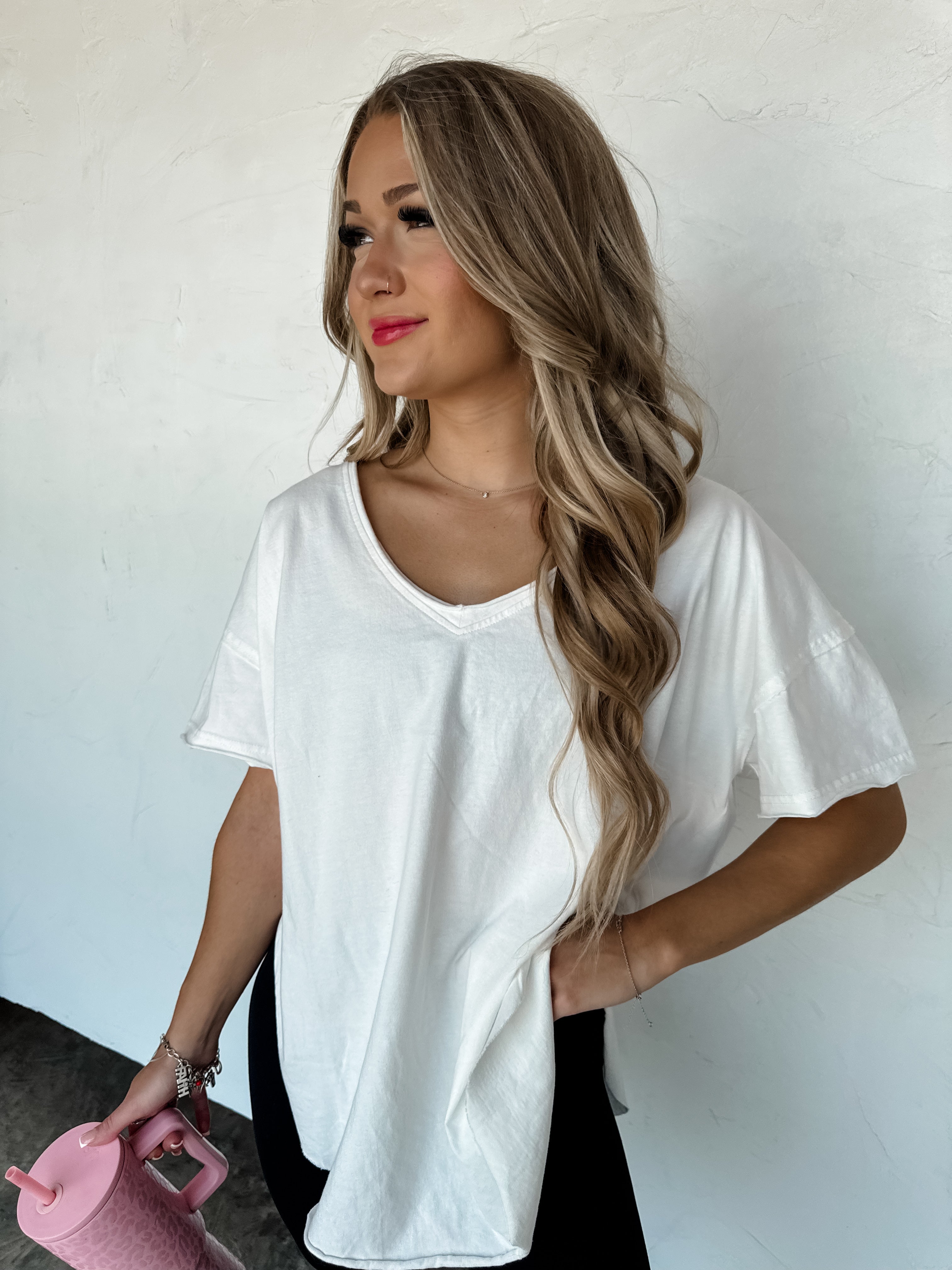 PRE-ORDER: JOEY VNECK WASHED COTTON BOYFRIEND TEE