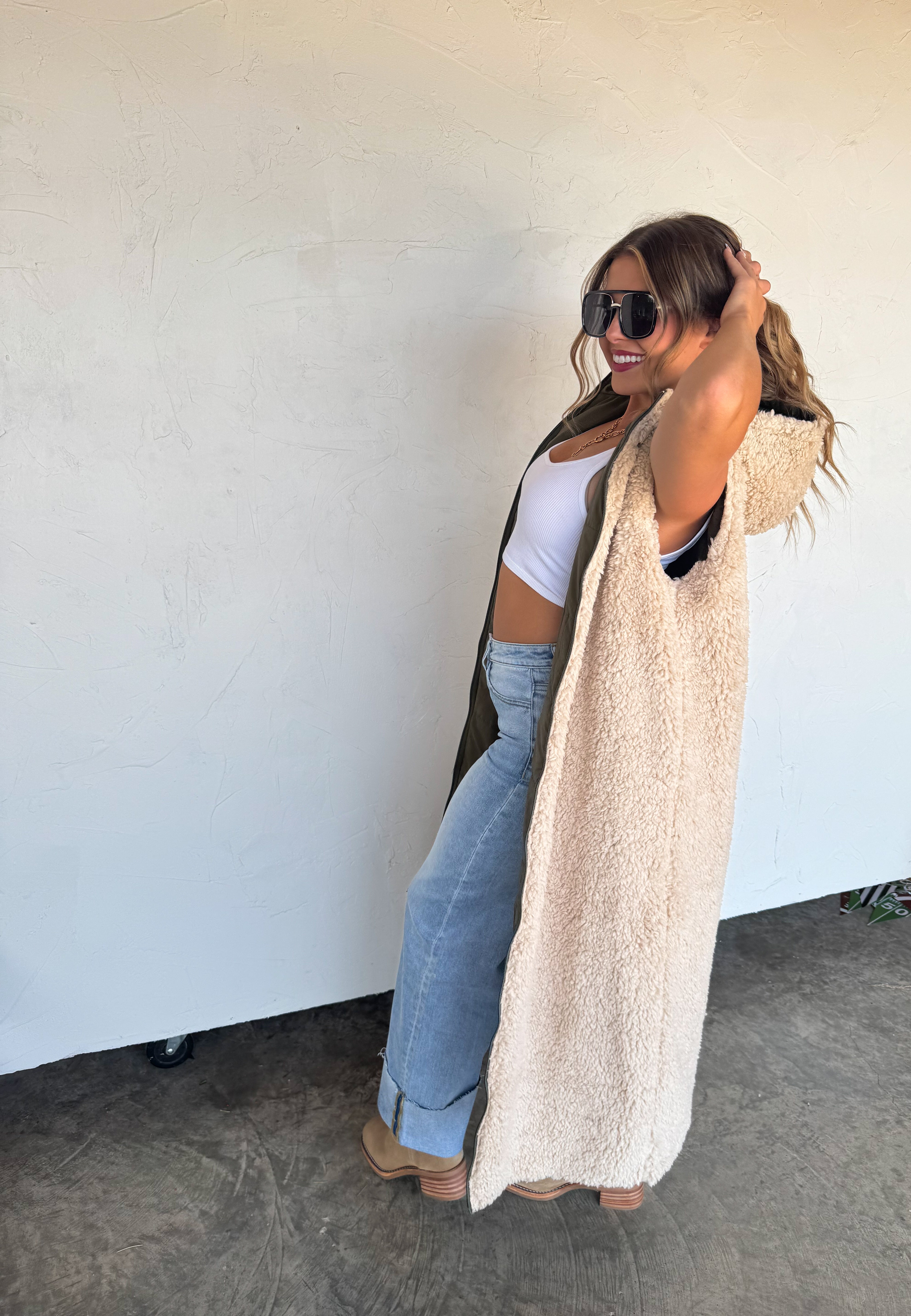 PRE-ORDER: REVERSIBLE SHERPA PUFFER VEST