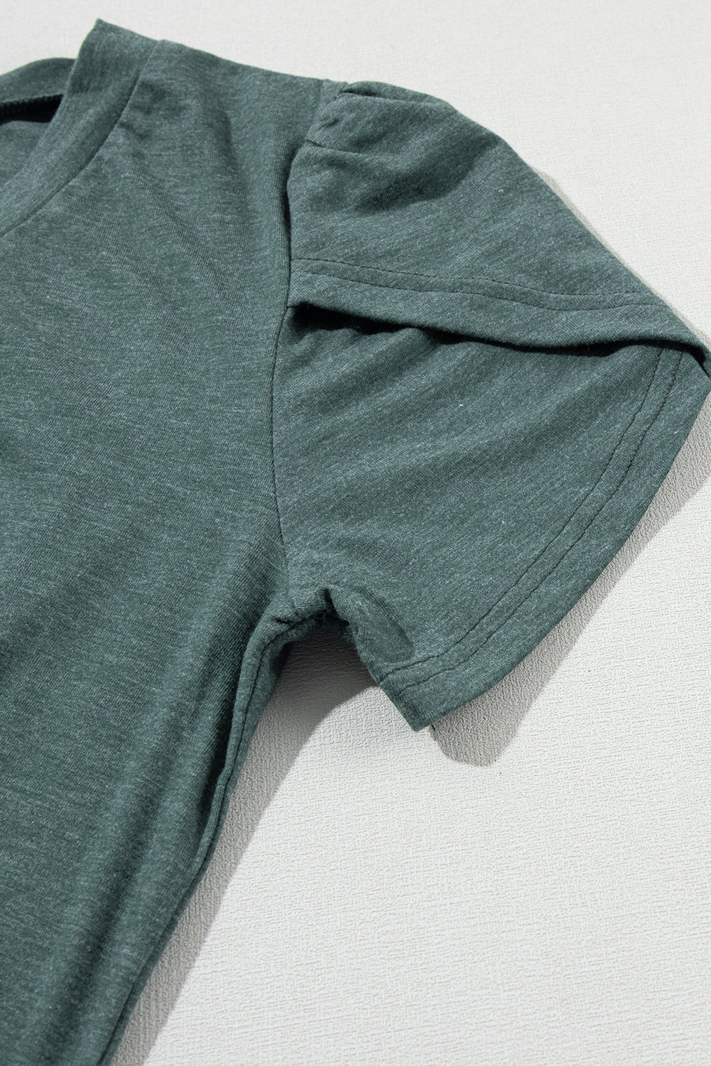 Mist Green Tulip Sleeve V Neck T-Shirt