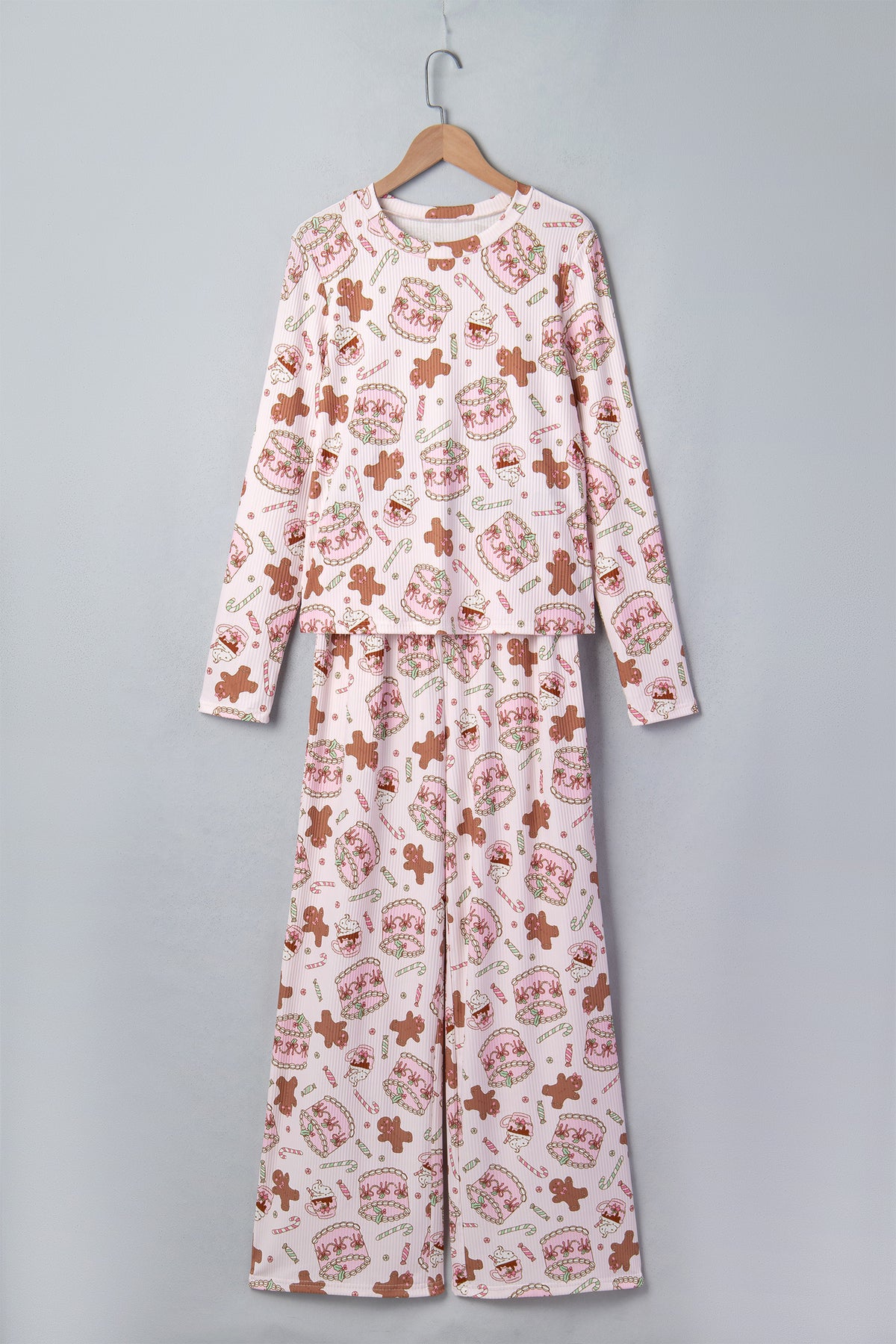 PRE-ORDER: Abstract Christmas Print Long Sleeve Lounge Set