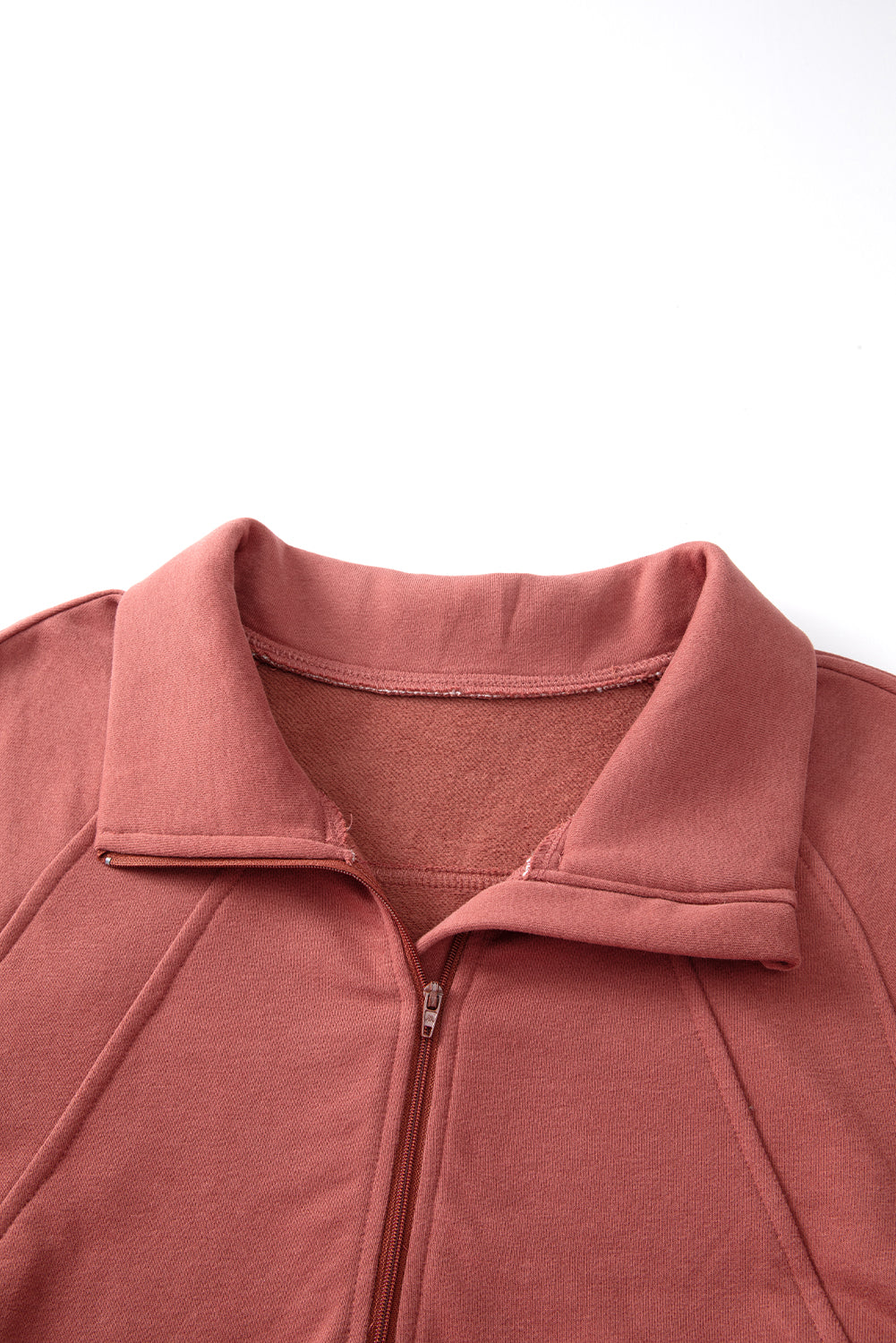 PRE-ORDER: Zip Up Stand Collar Thumbhole Sleeve Sweatshirt