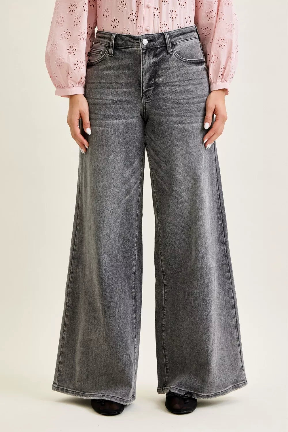 Mid Rise Palazzo Split Back Yoke