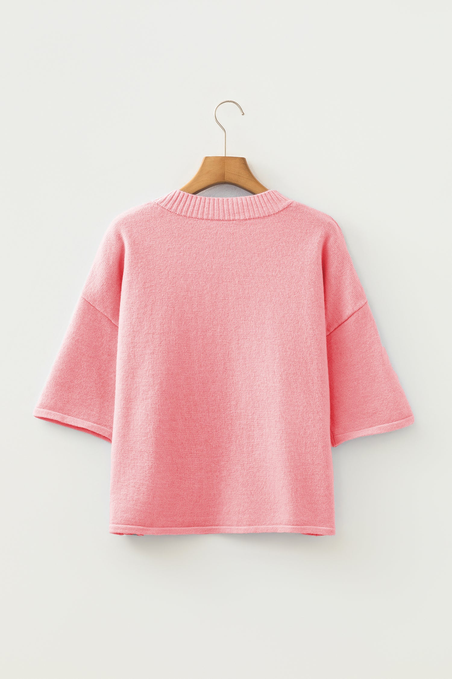 PRE-ORDER: 3/4 Sleeve Boxy Knit Button Down Sweater Cardigan