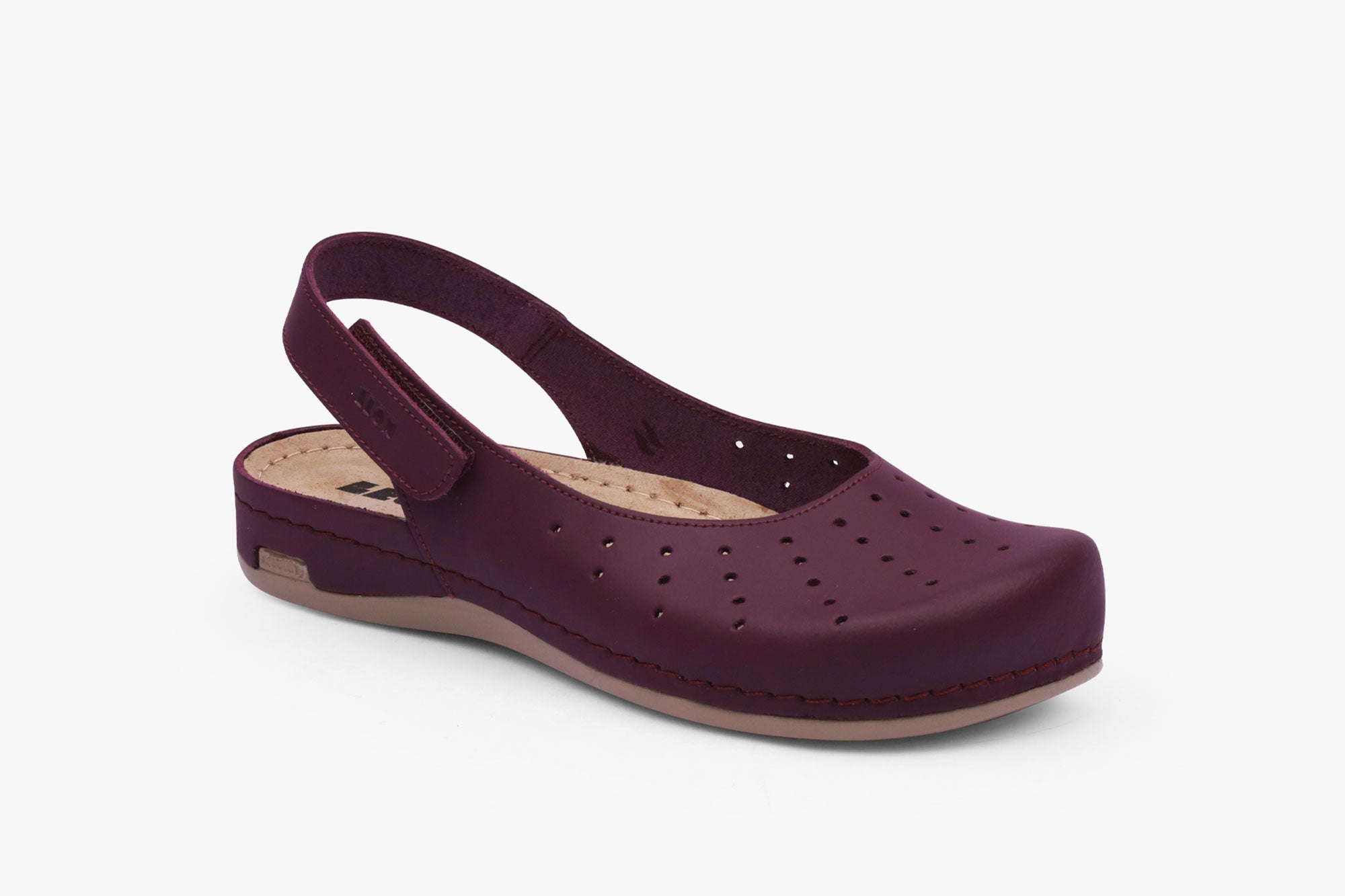 Nana Leather Sandal- Open Heel and Velcro Ankle Strap
