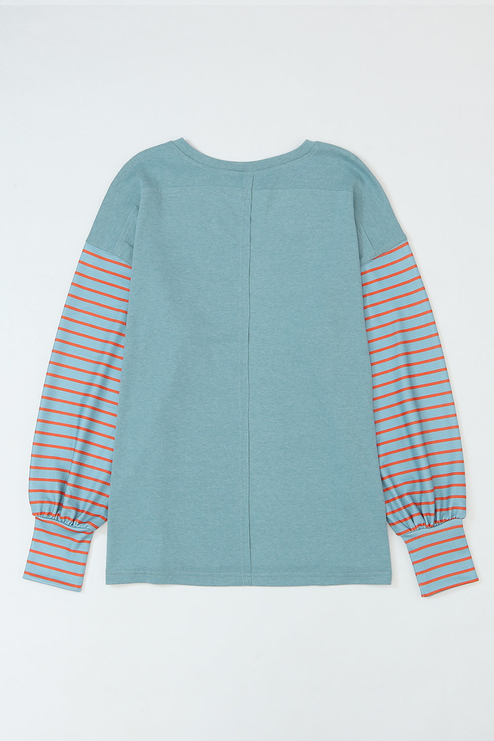 PRE-ORDER: Green Colorblock Striped Bishop Sleeve Top