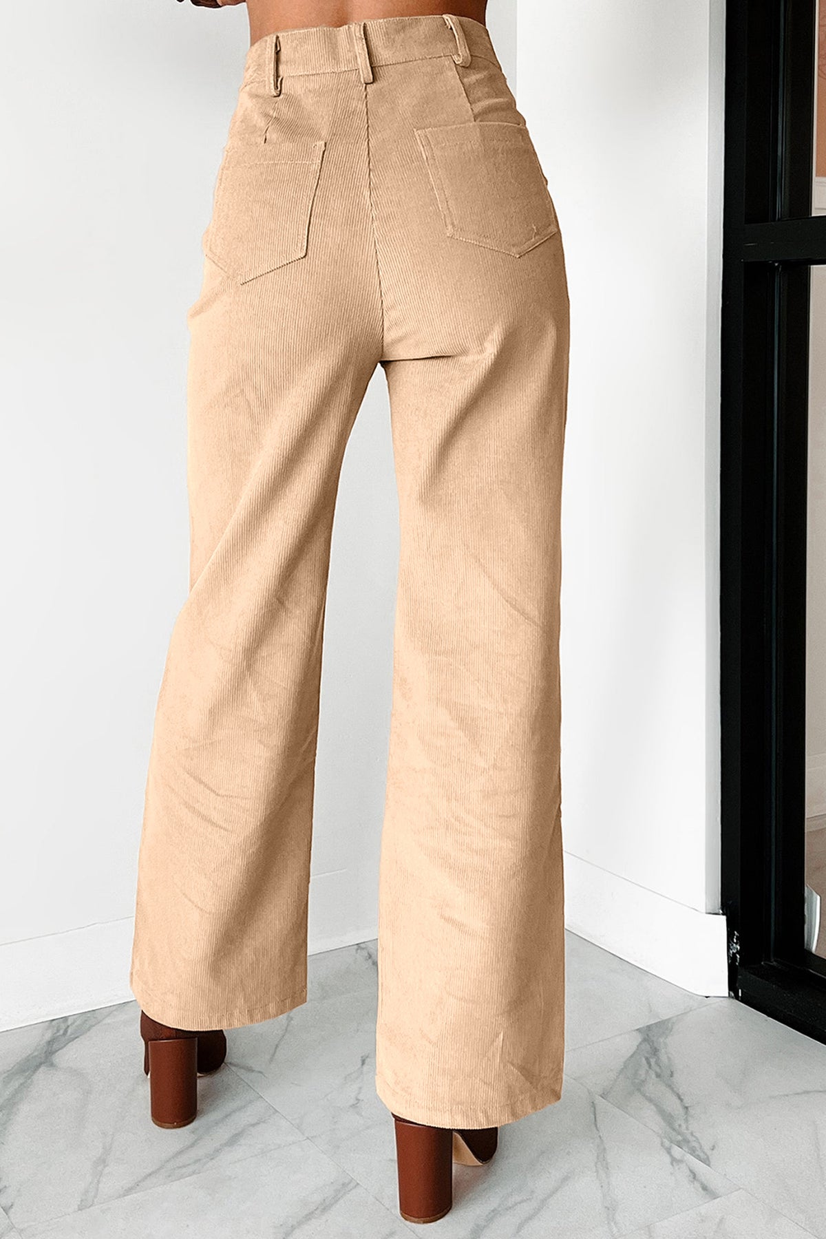 PRE-ORDER: Corduroy Side Panel Colorblock Straight Leg Pants