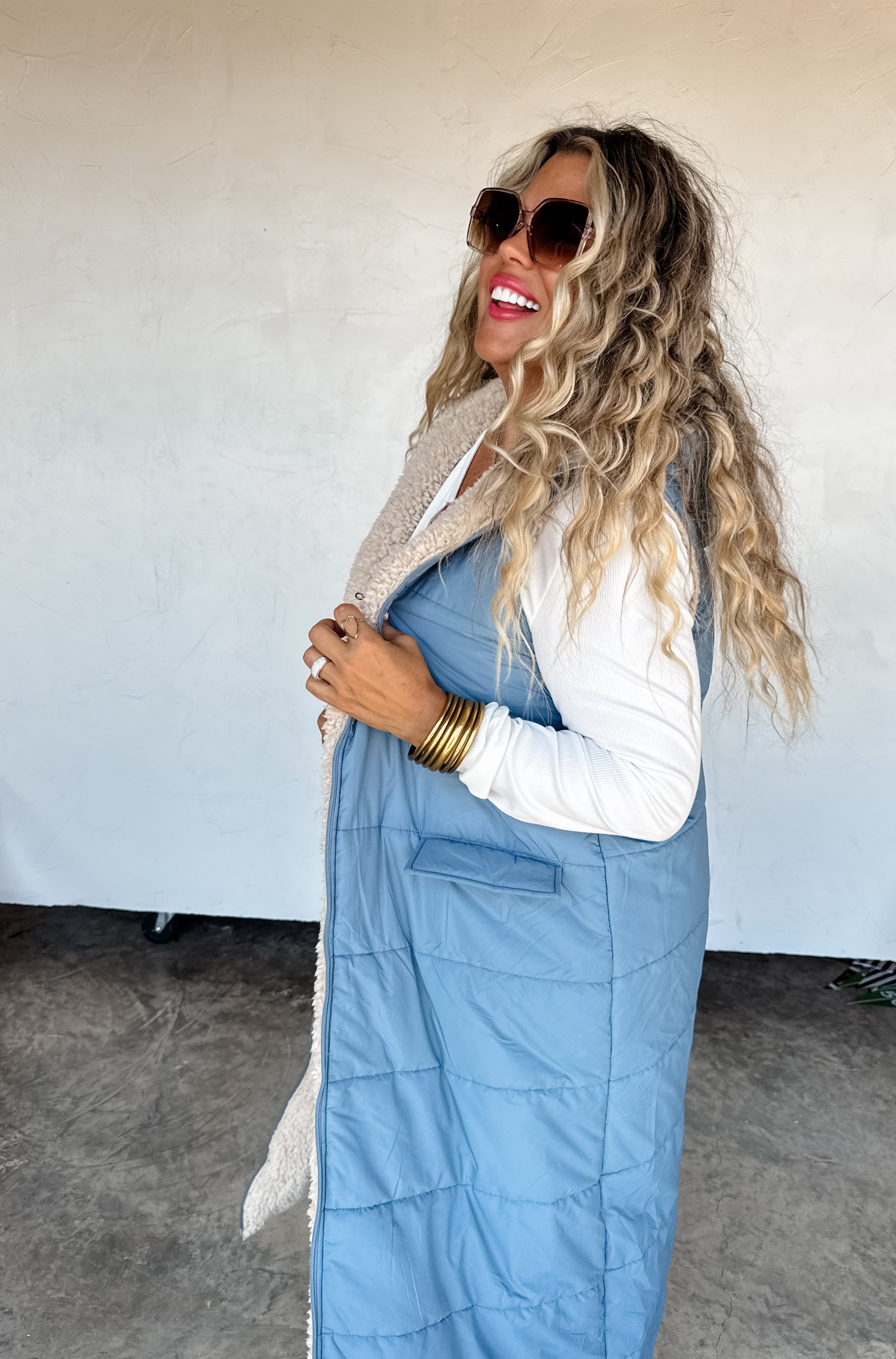 PRE-ORDER: REVERSIBLE SHERPA PUFFER VEST