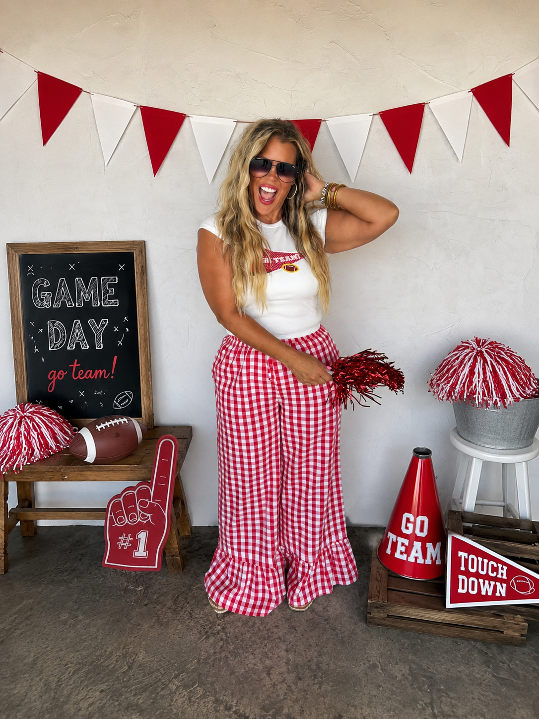 PRE-ORDER: DIXIE GINGHAM RUFFLE PANTS