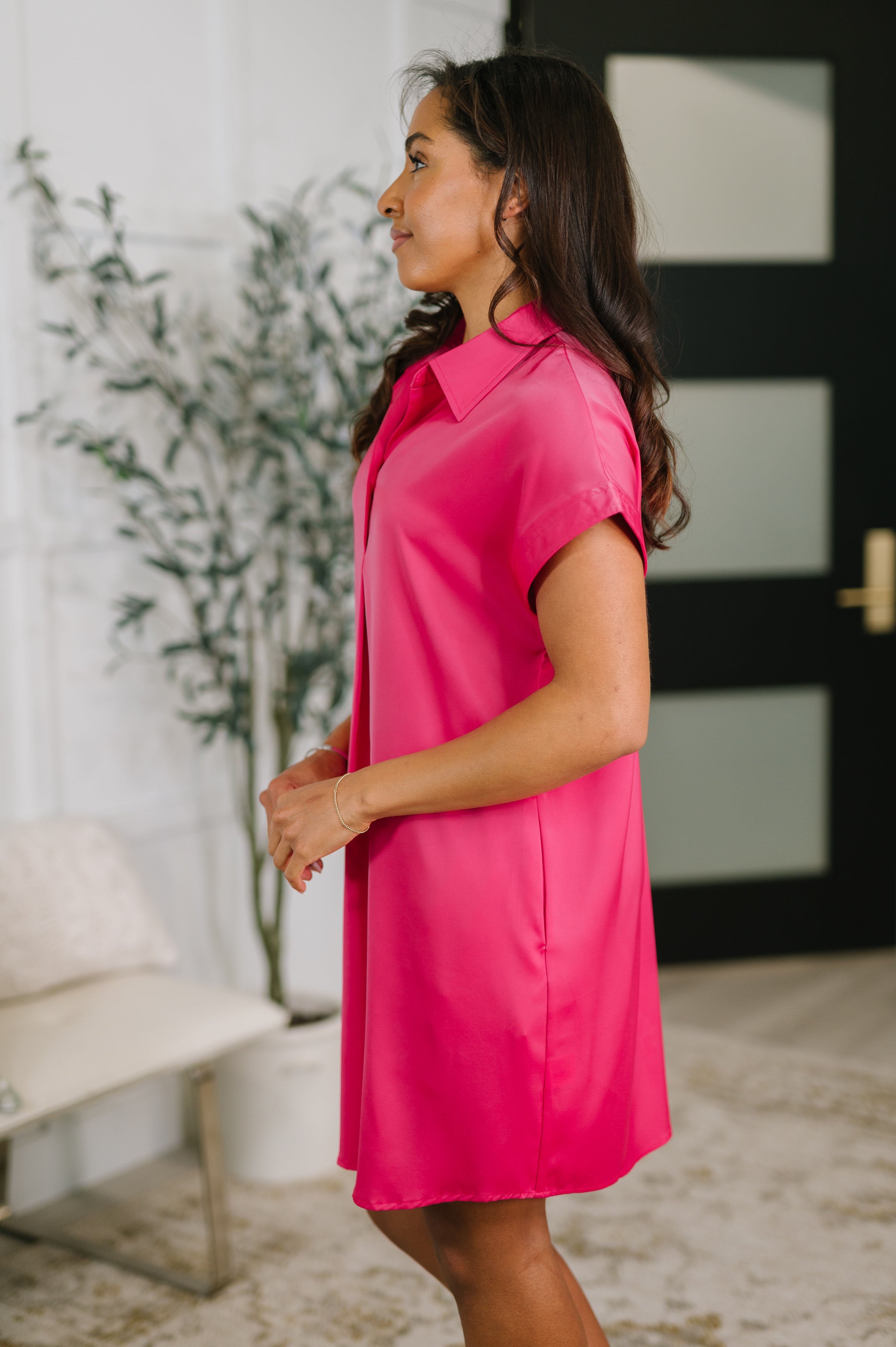 All of My Business Collared Shirt Dress