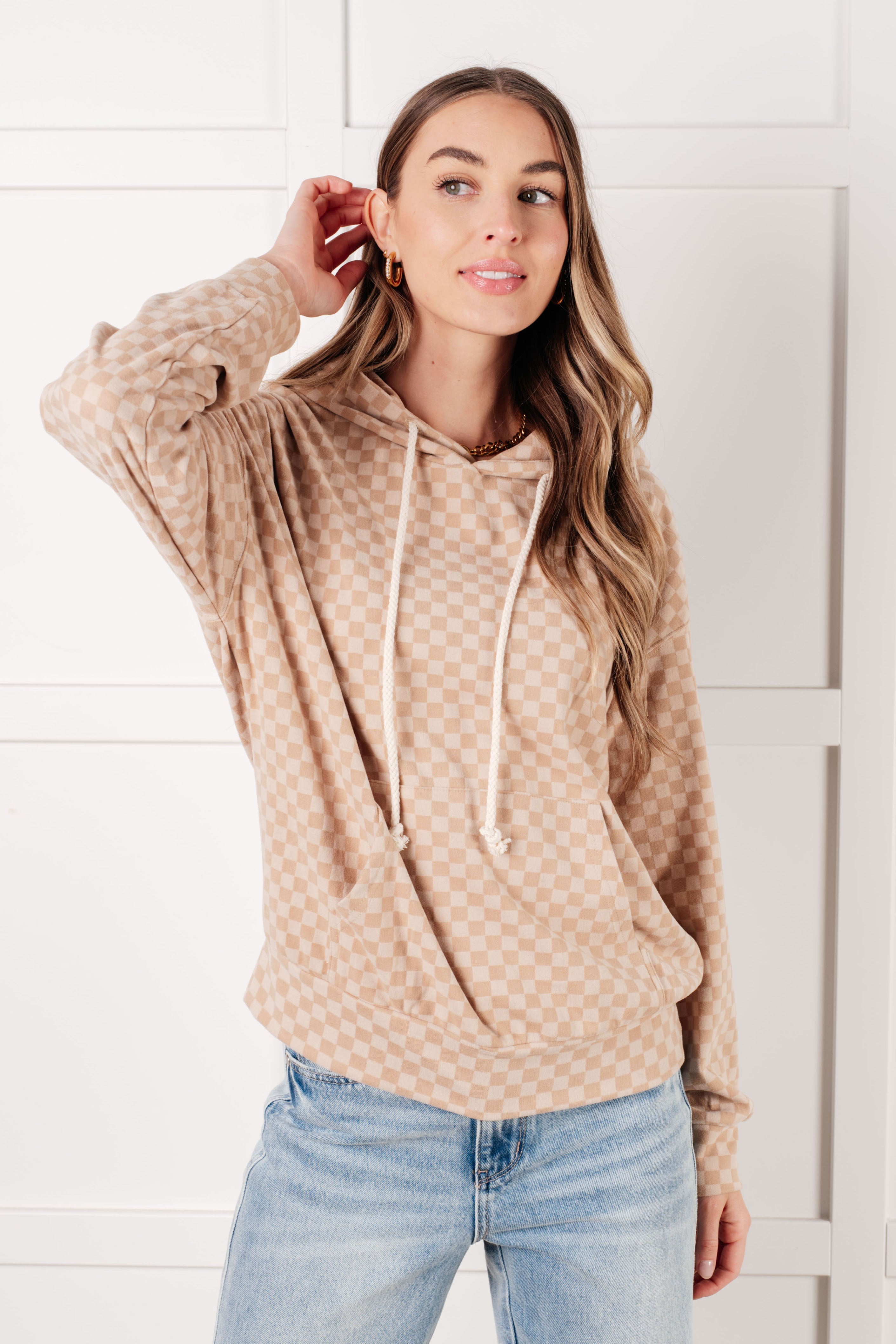 Ask Me Out Checkered Hoodie