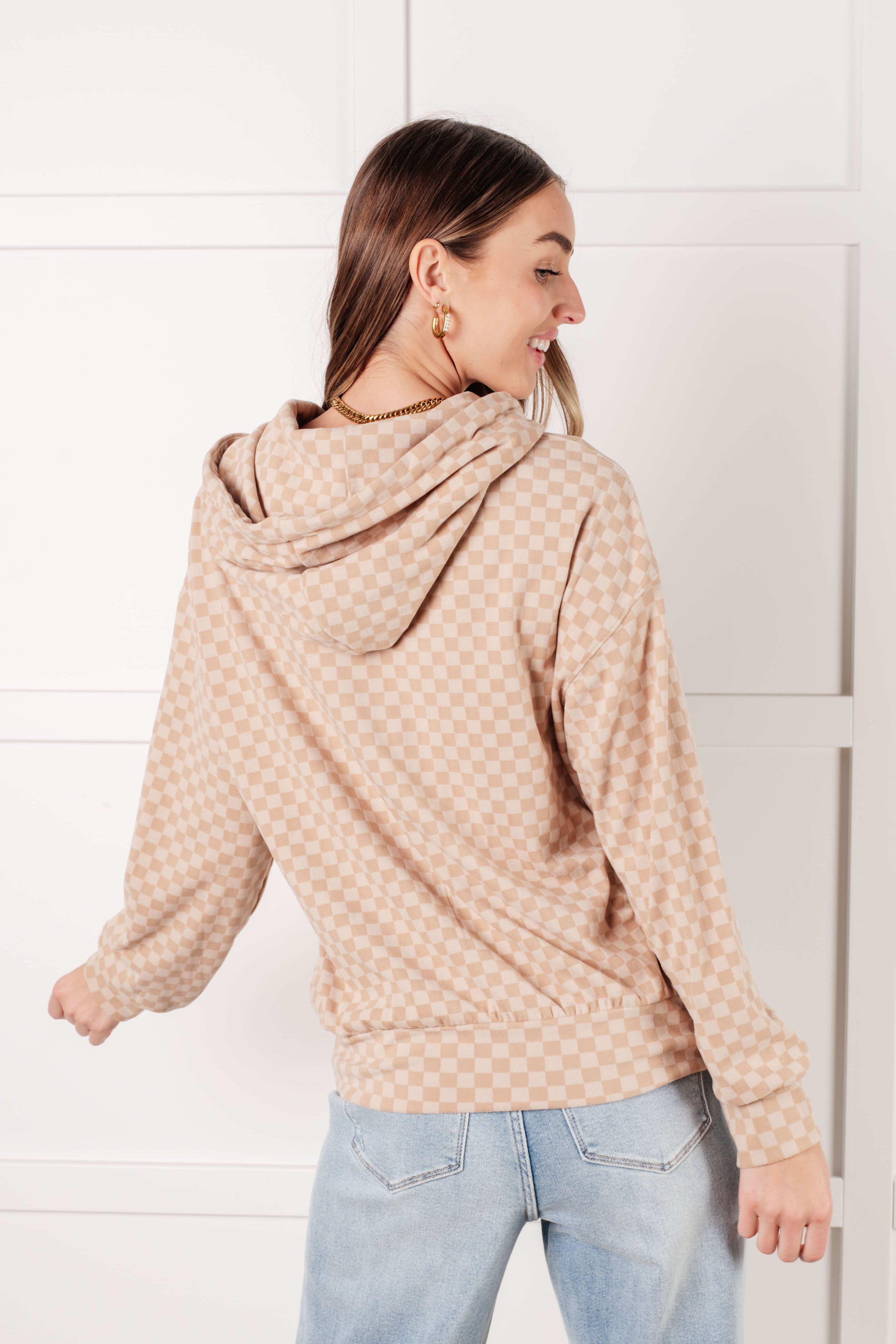 Ask Me Out Checkered Hoodie