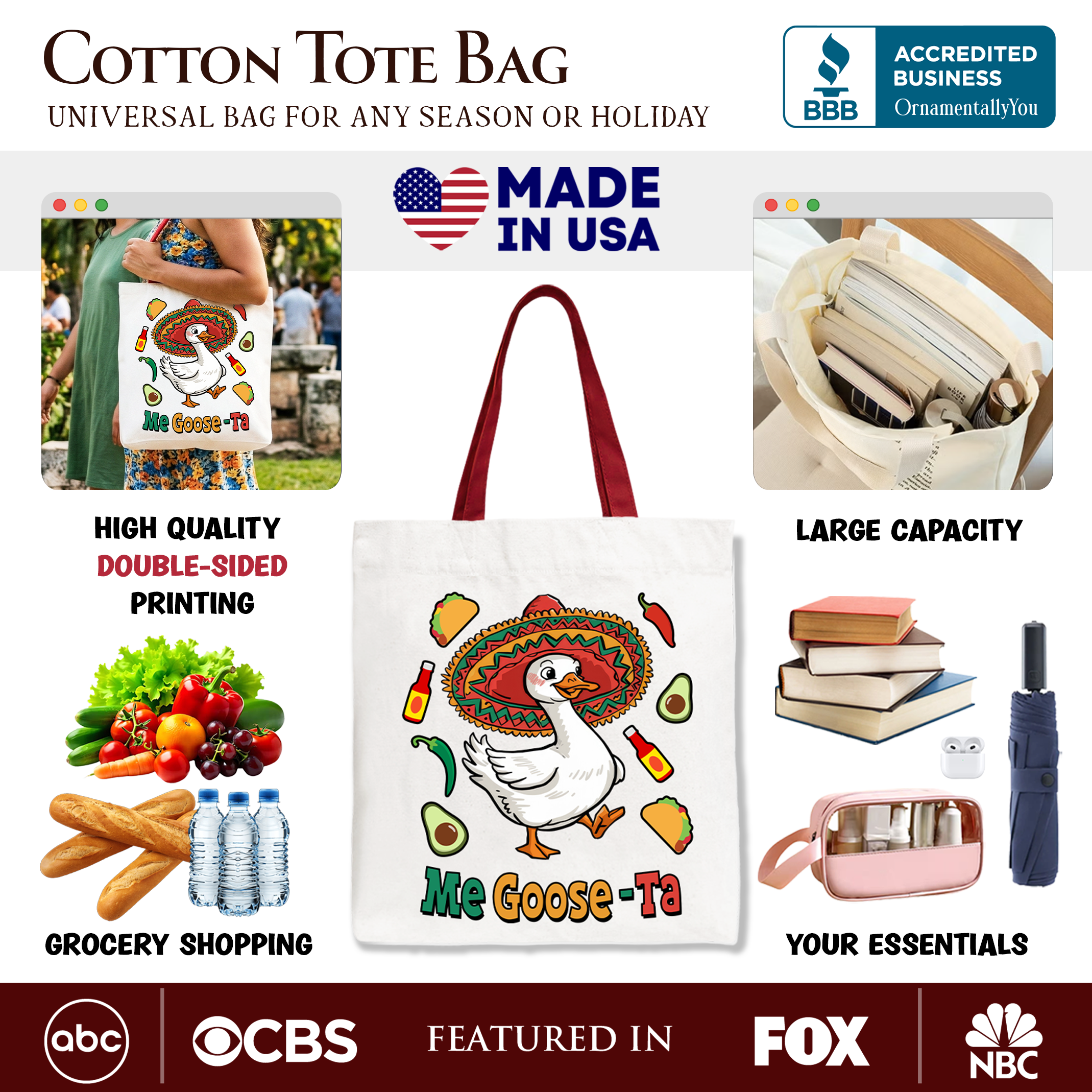 Me Goose-Ta Funny Tote Bag