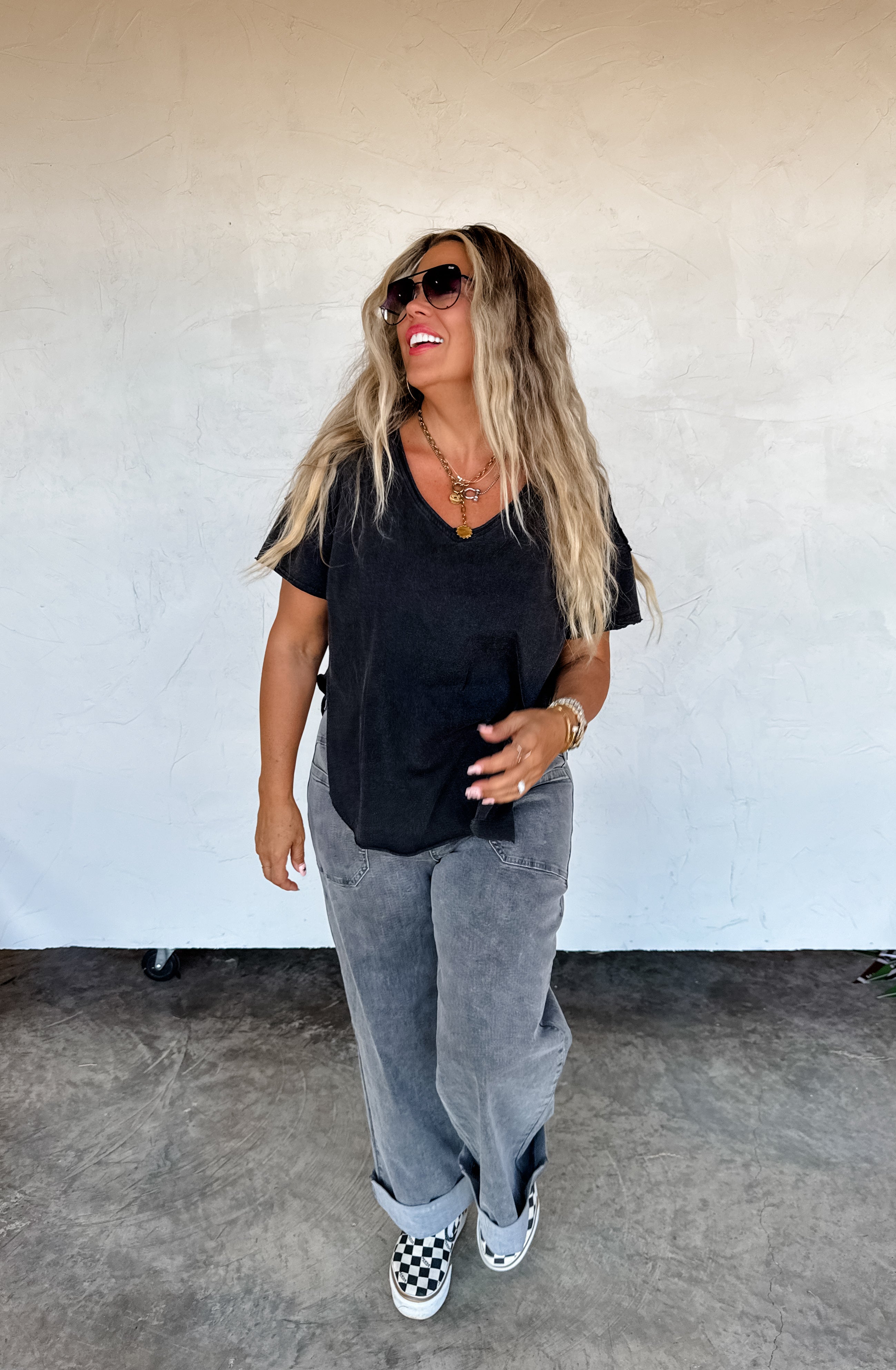 PRE-ORDER: JOEY VNECK WASHED COTTON BOYFRIEND TEE