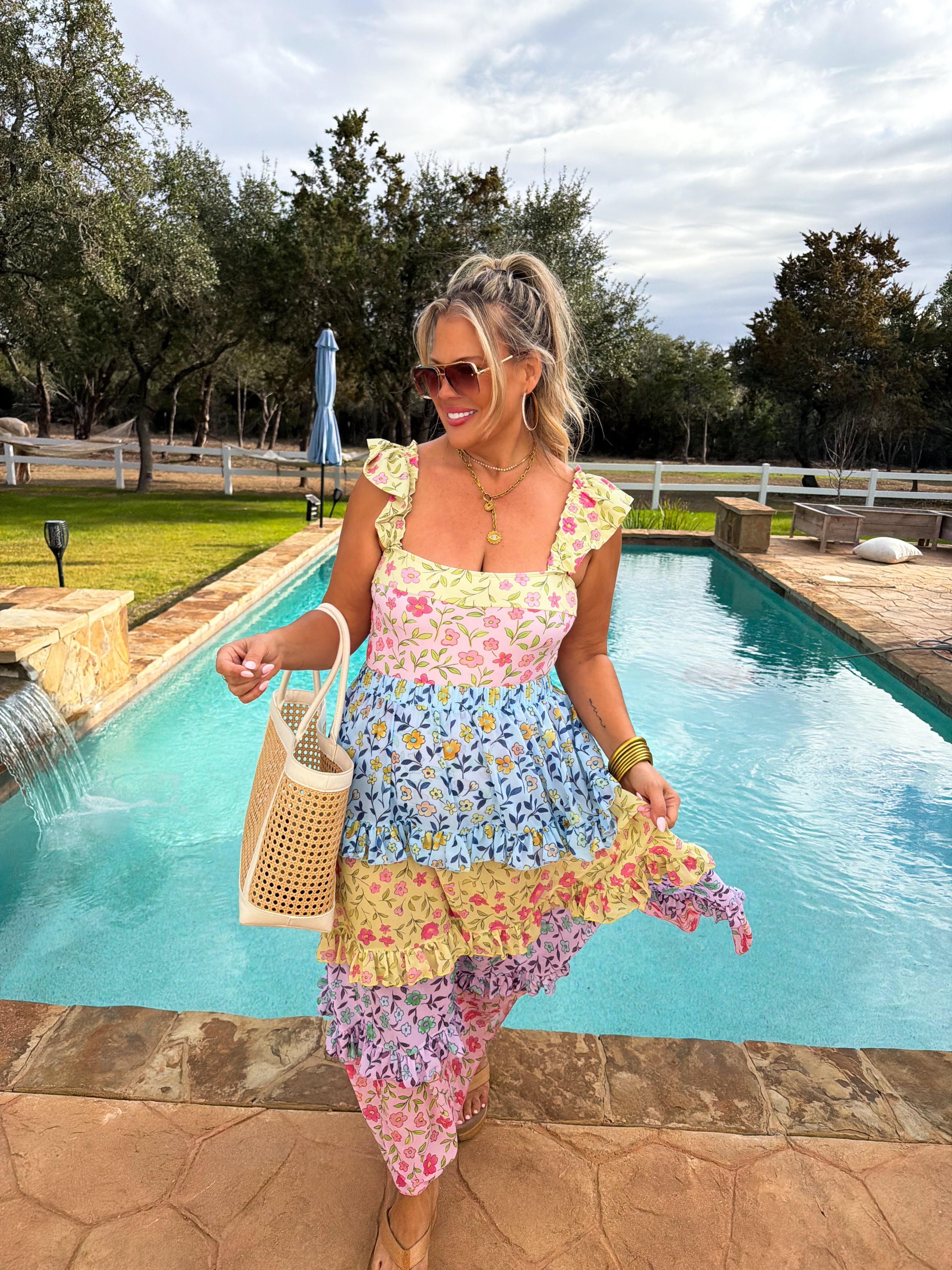 PRE-ORDER: FLORAL RAINBOW SWIM SET