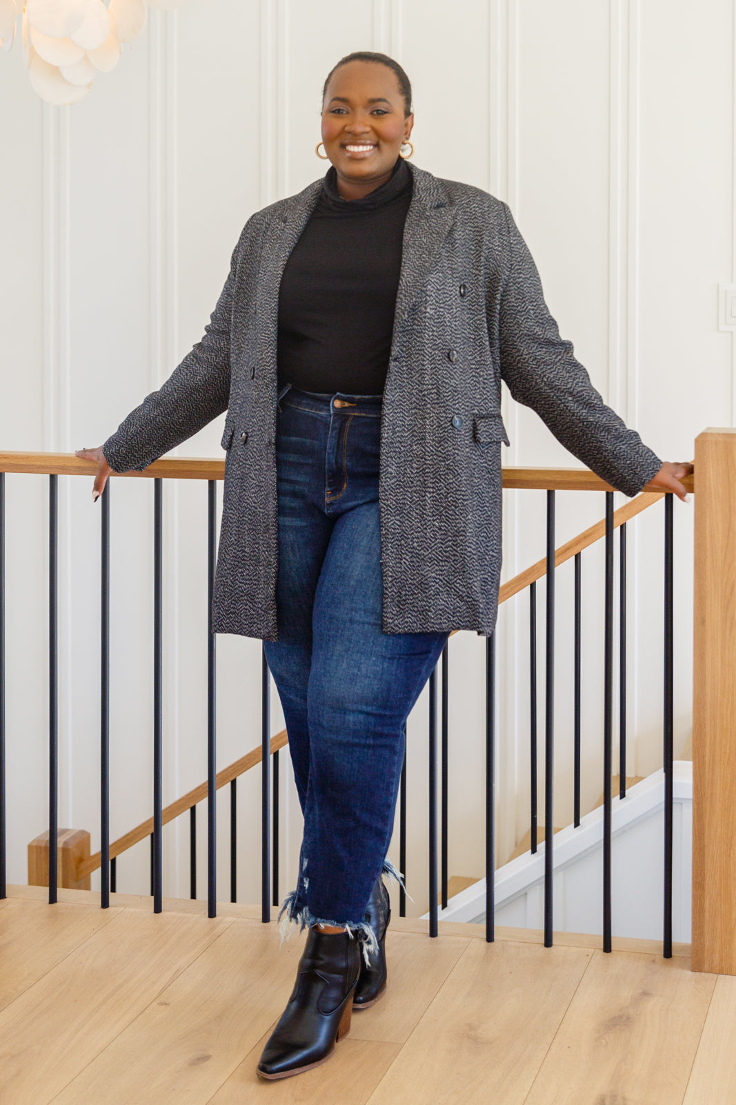 Chic Upon Arrival Button Down Blazer Jacket