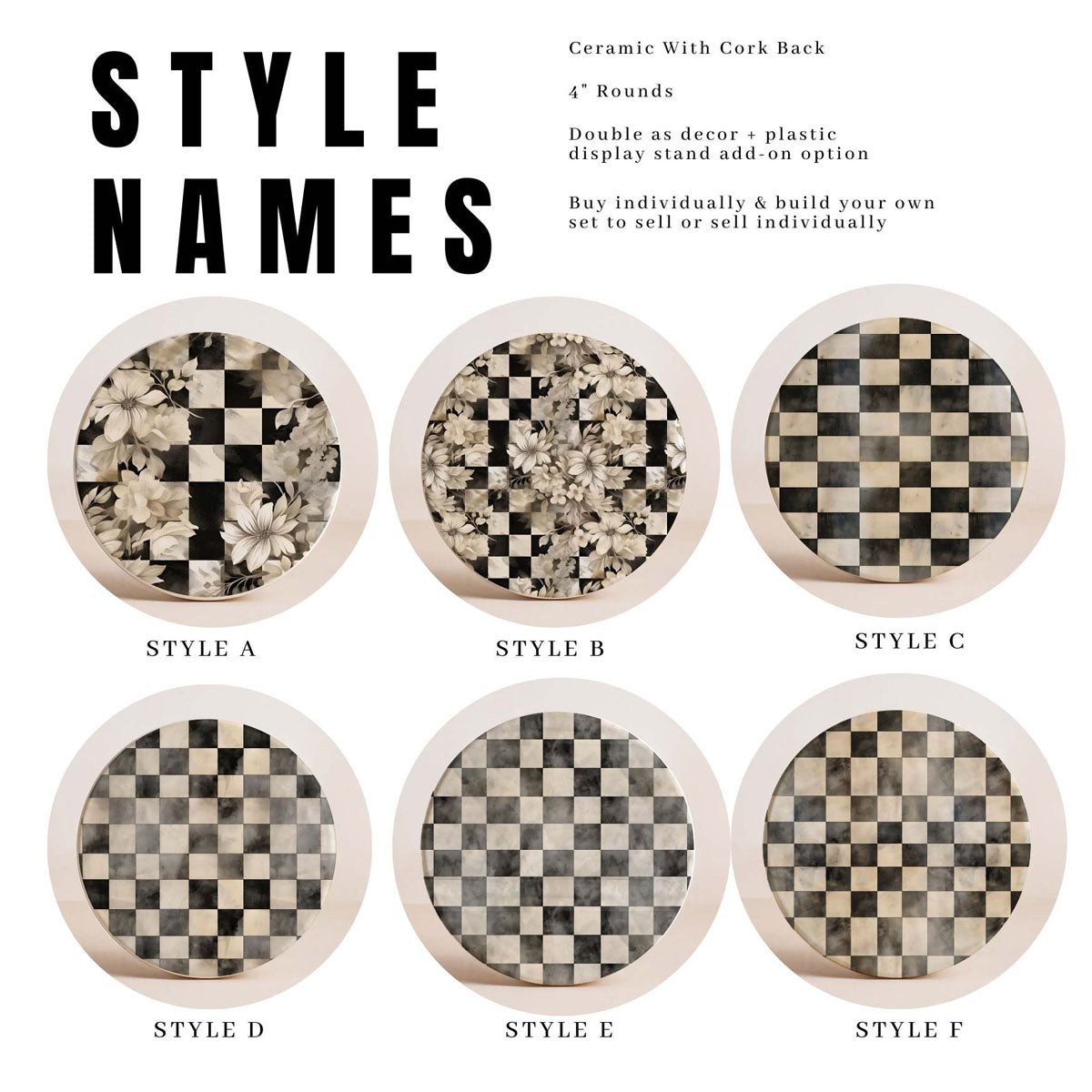 Courtly Check Coasters