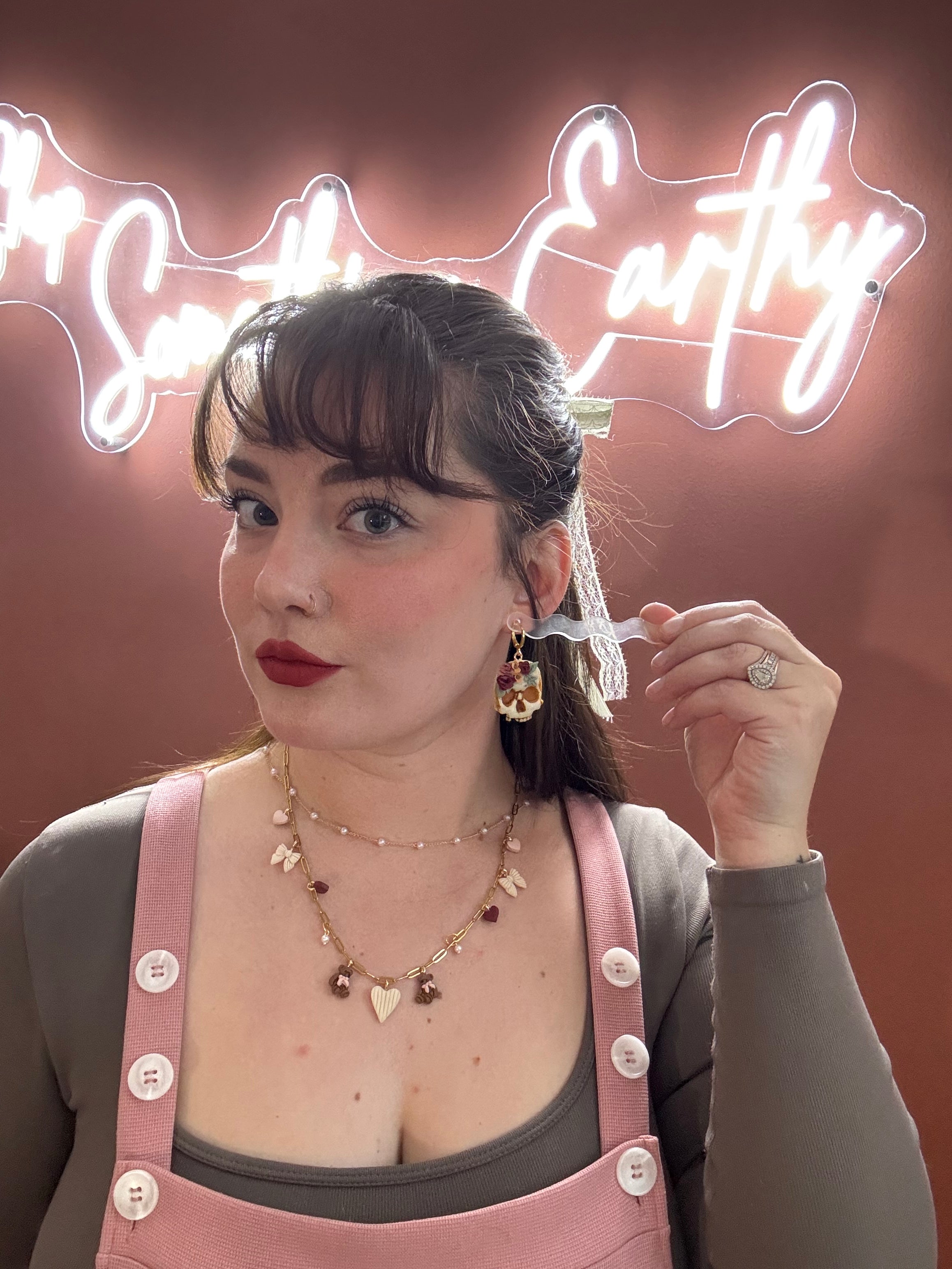 Floral Skull Huggies