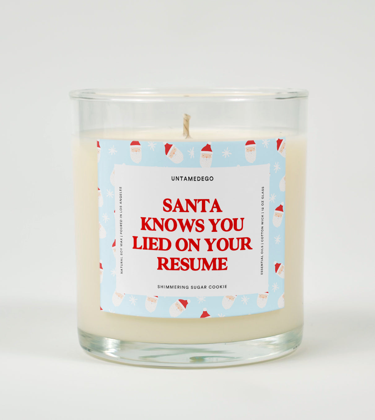 Santa Knows You Lied on Your Resume | Funny Christmas Candle