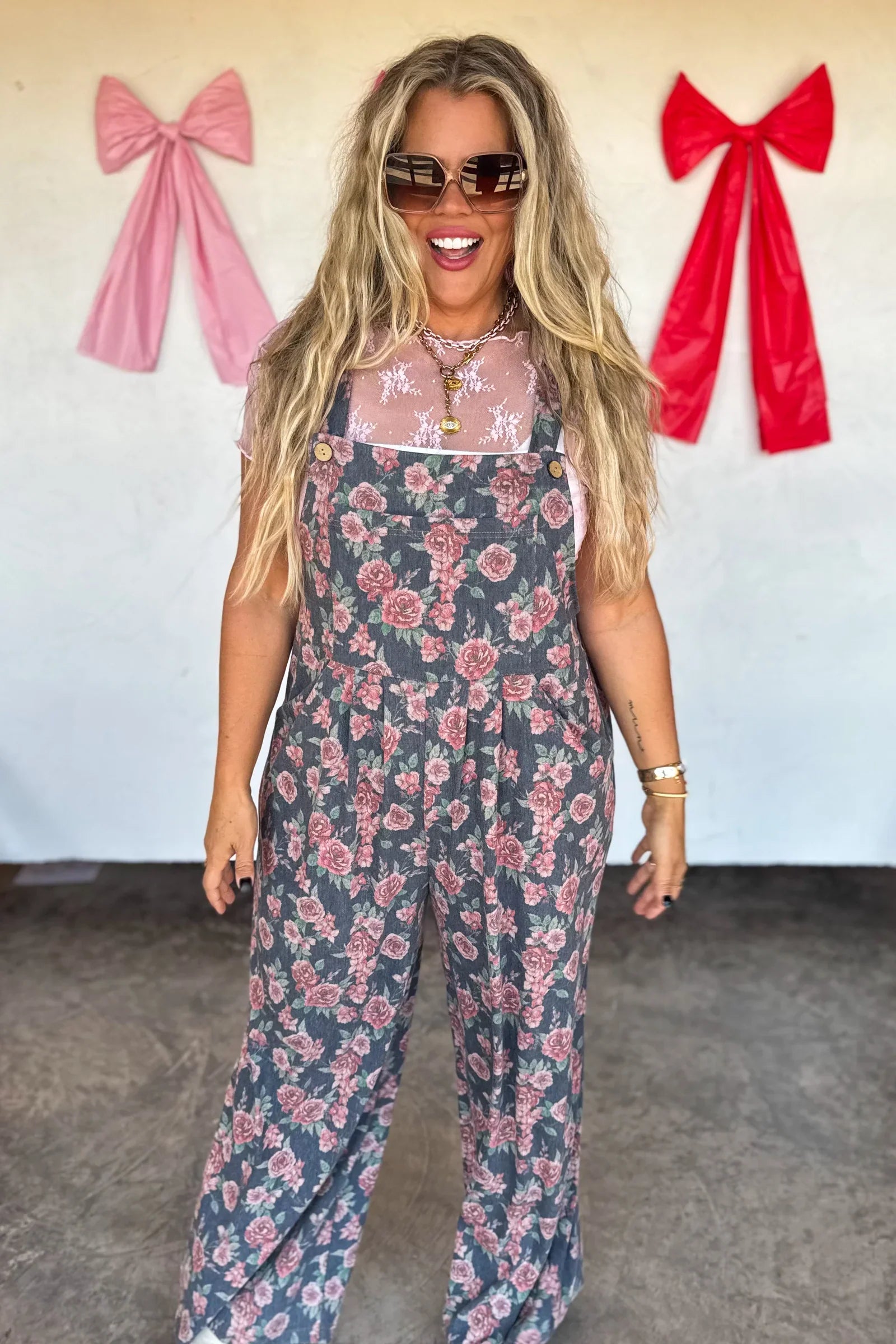 PRE-ORDER: Cassidy Floral Denim Overalls