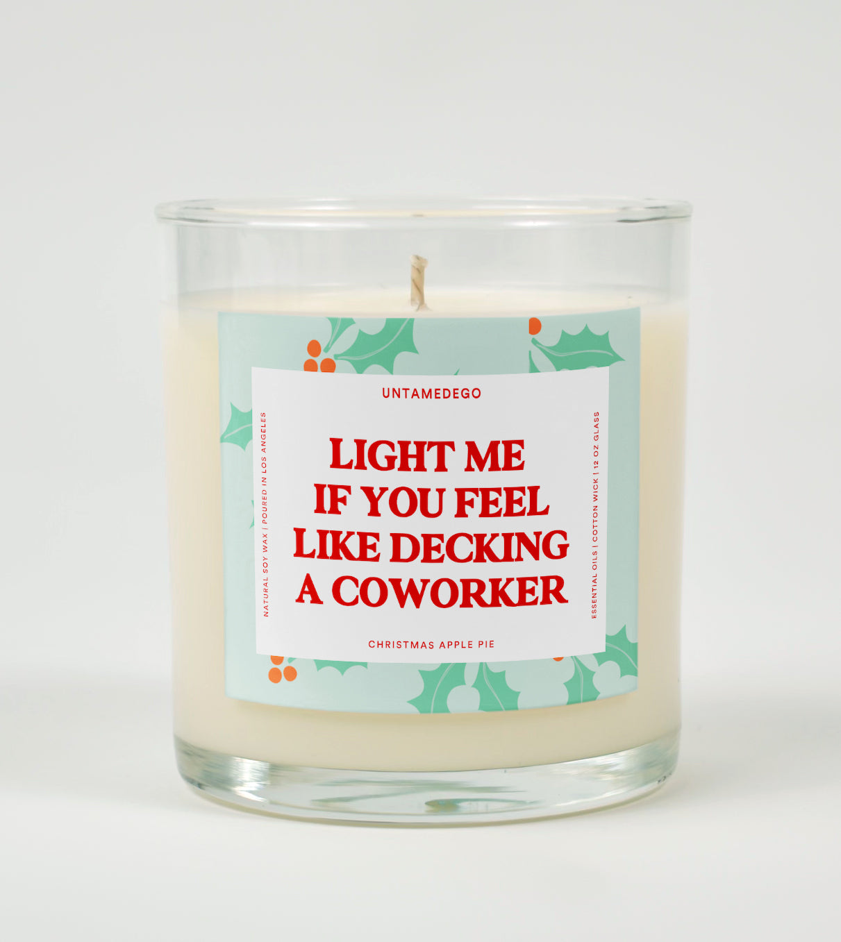 Light This If You Feel Like Decking Coworker Christmas Glass Candle