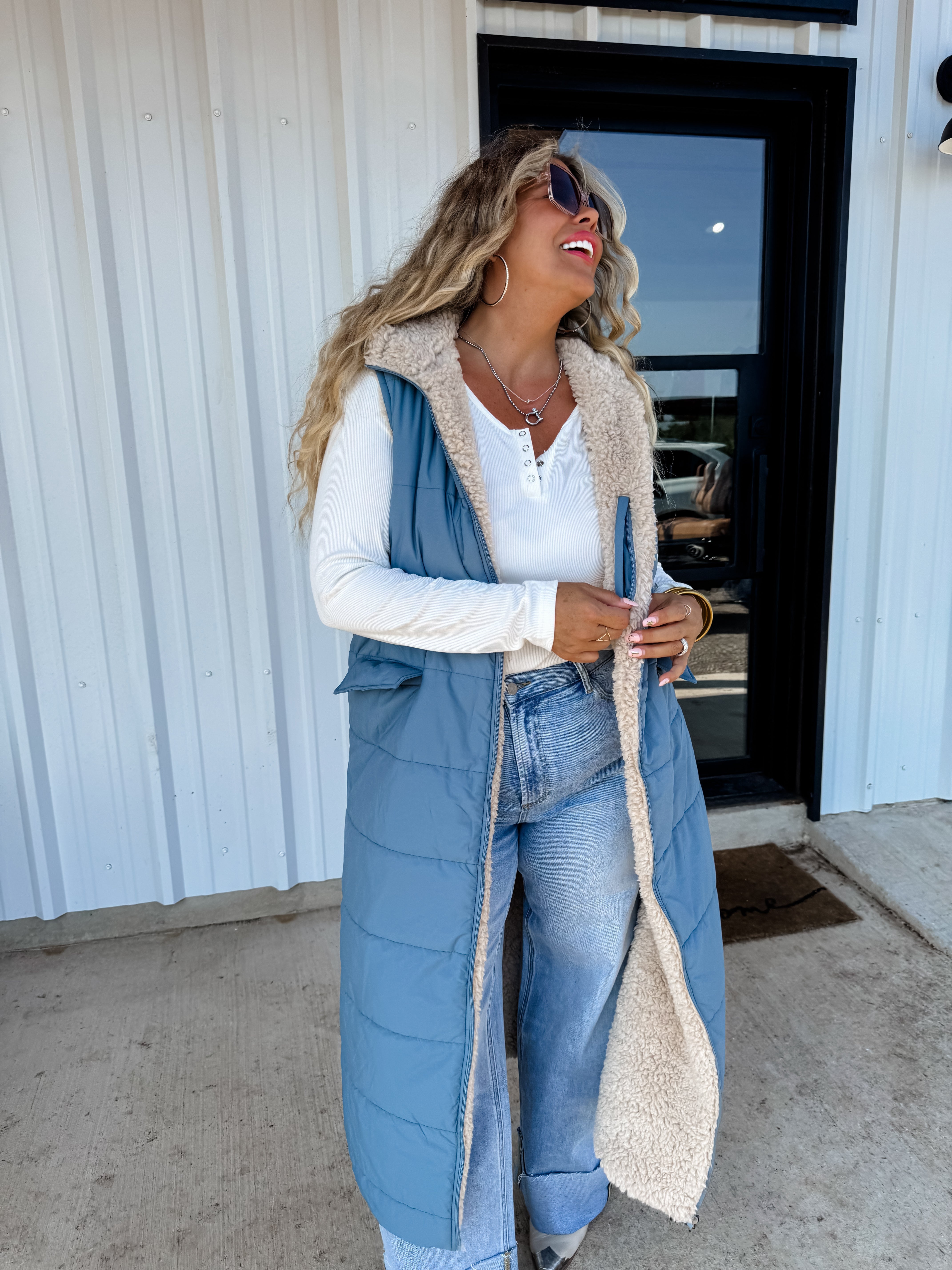 PRE-ORDER: REVERSIBLE SHERPA PUFFER VEST