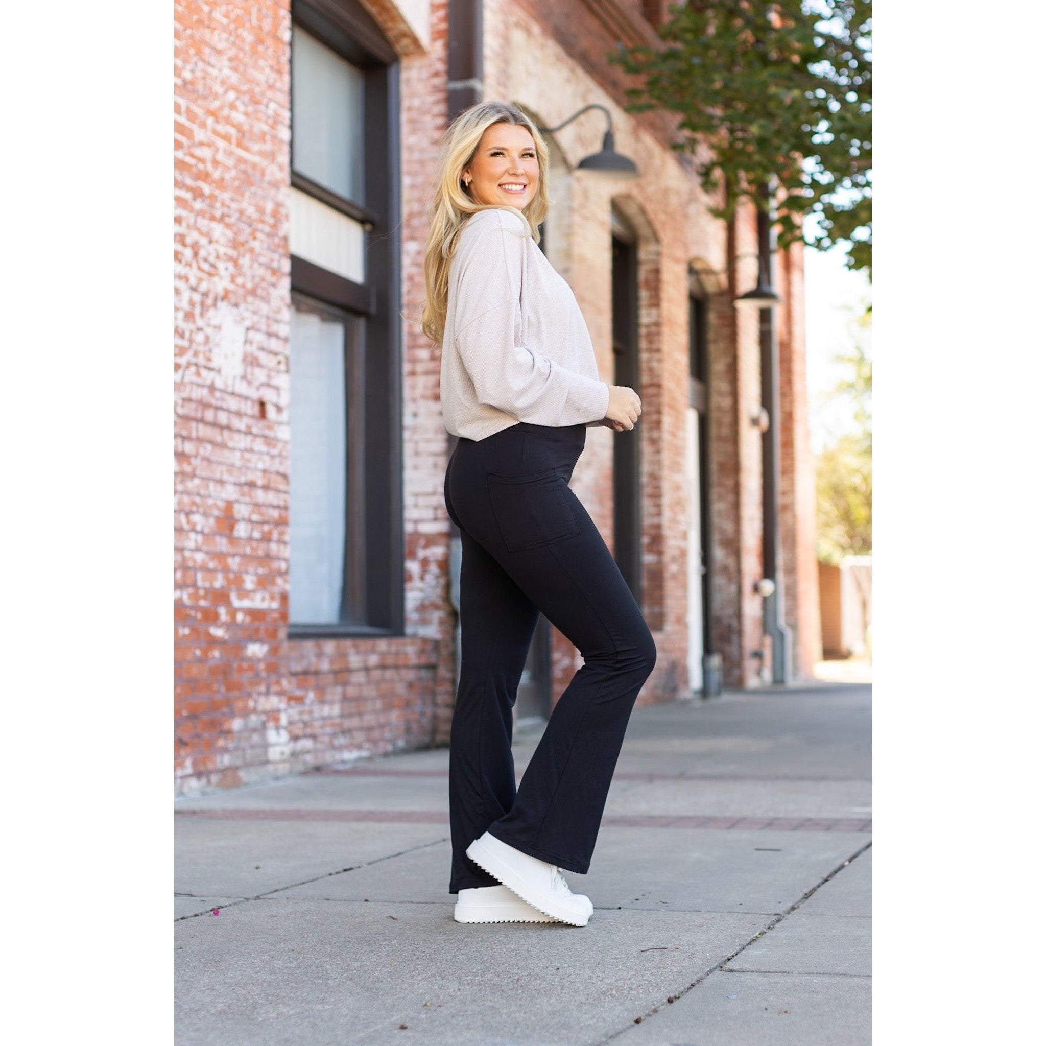 The Vanessa - 30 inch Black Bootcut Leggings