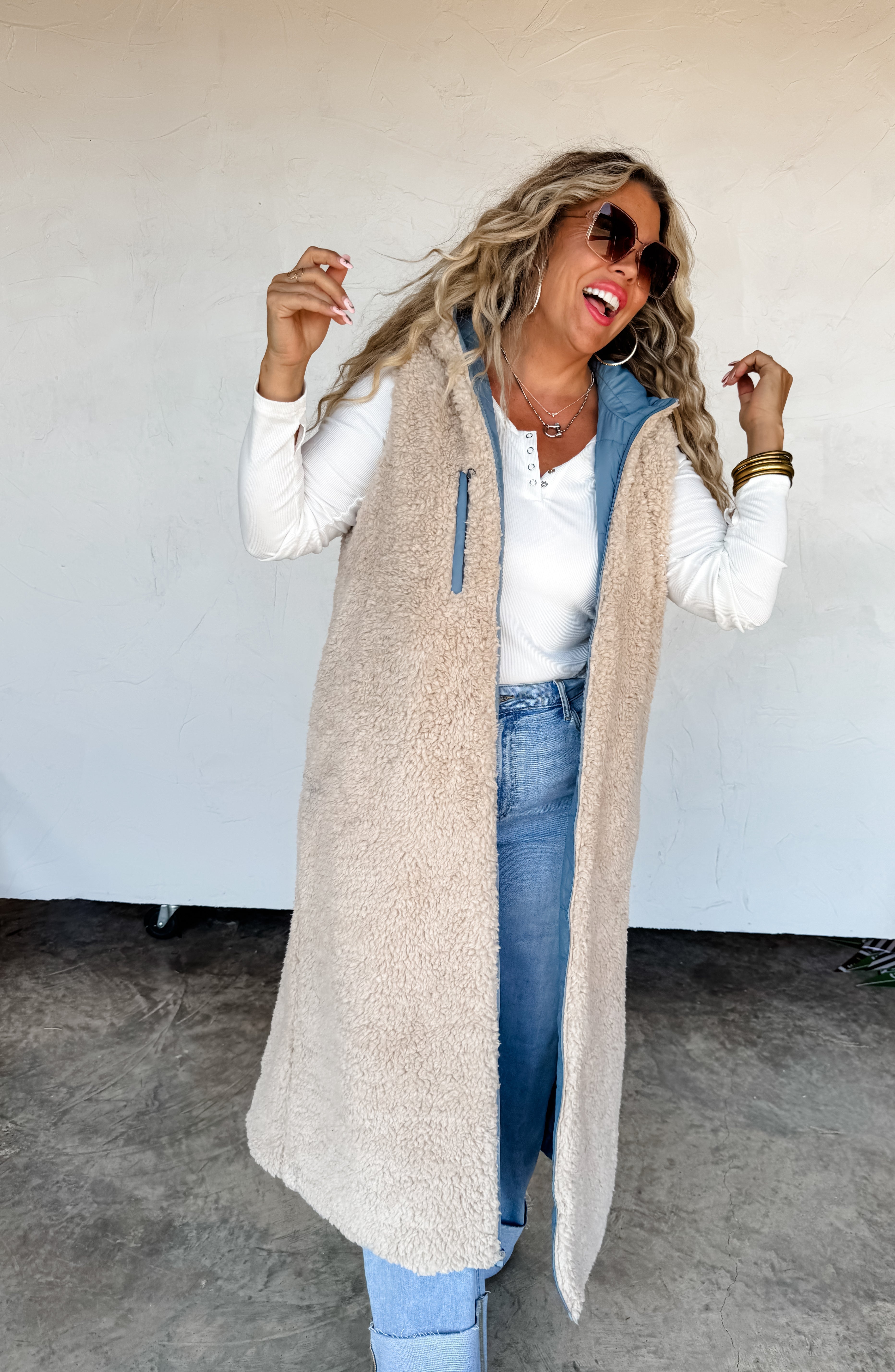 PRE-ORDER: REVERSIBLE SHERPA PUFFER VEST