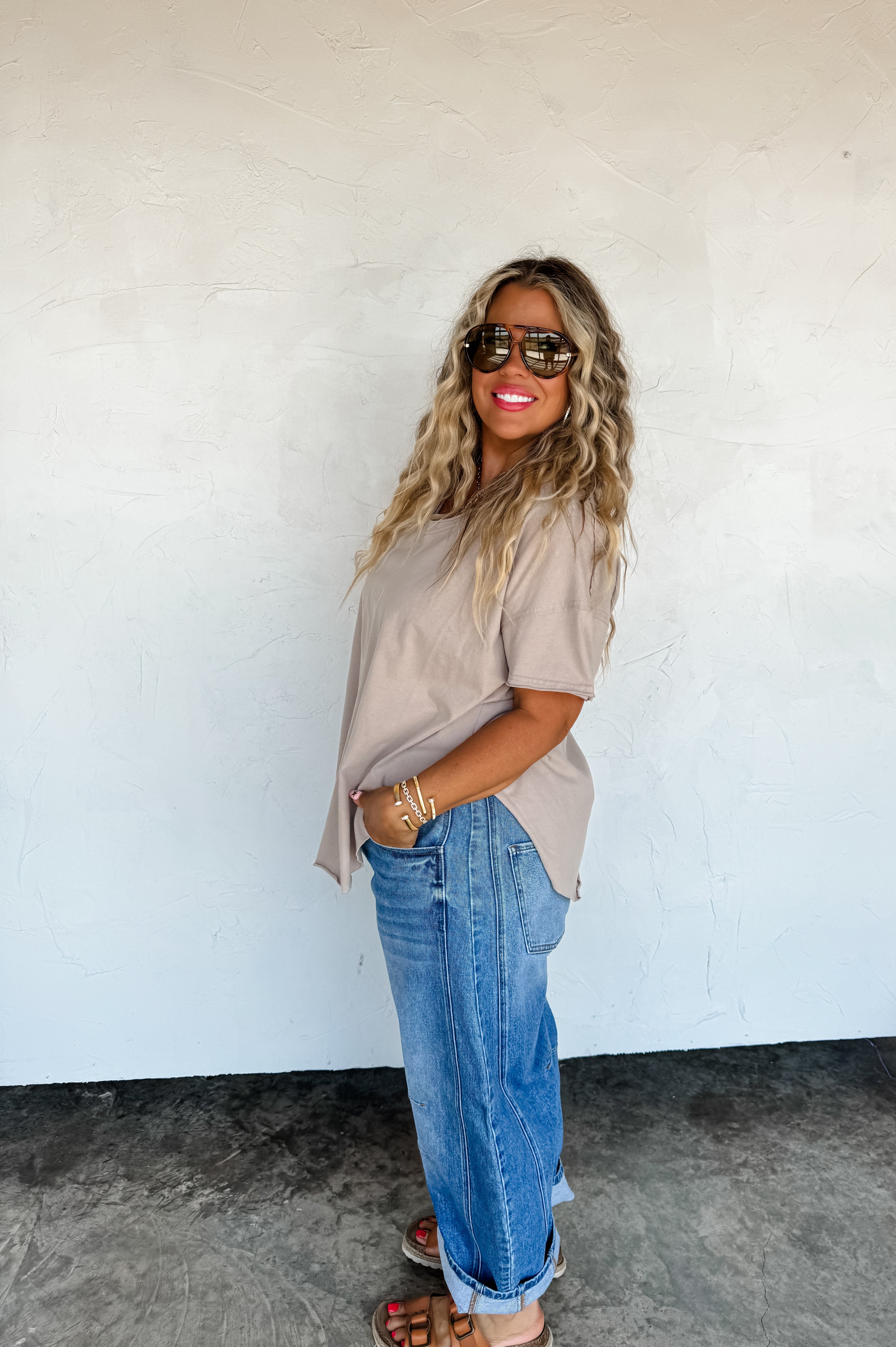 PRE-ORDER: JOEY VNECK WASHED COTTON BOYFRIEND TEE