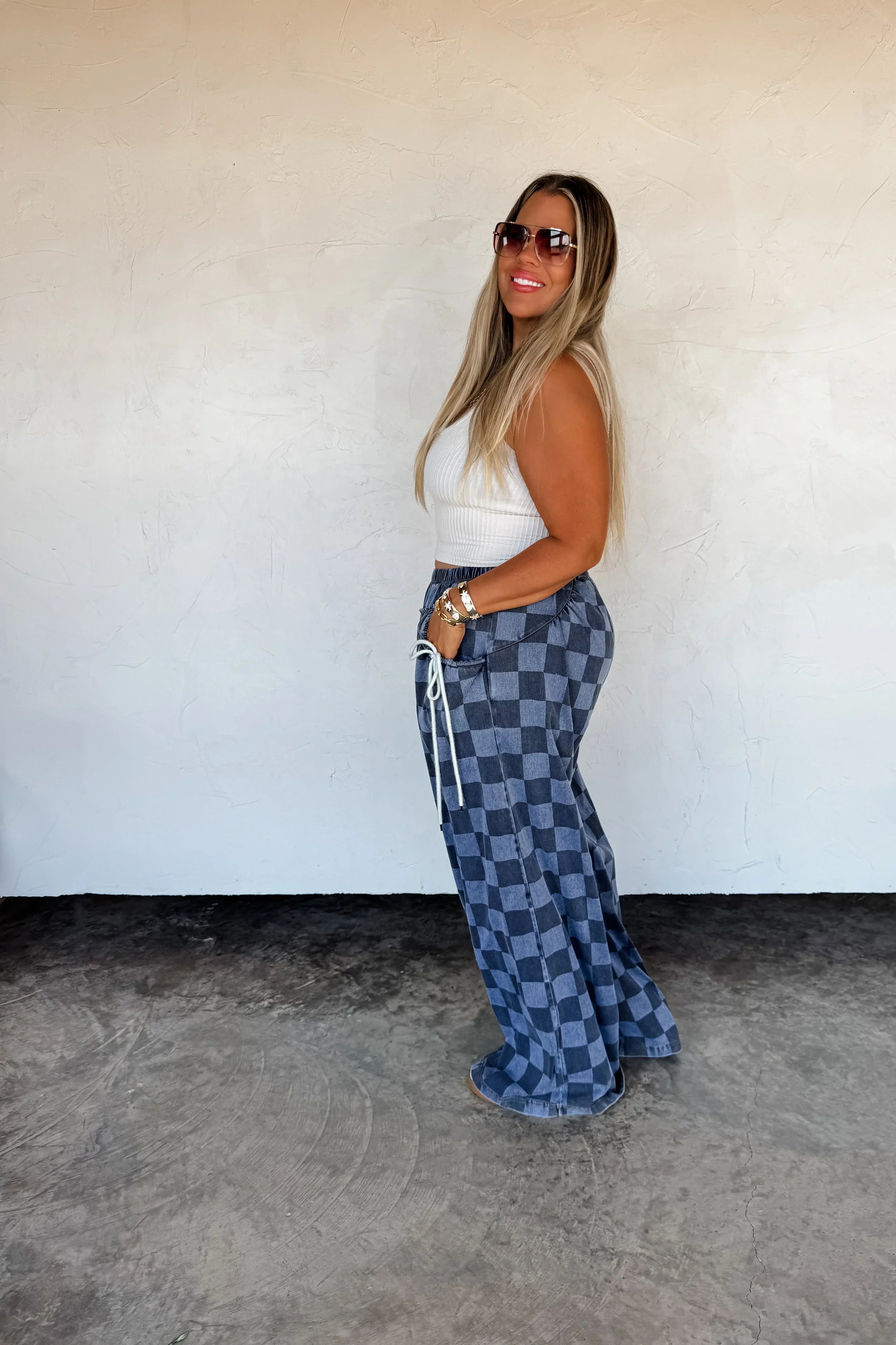 PRE-ORDER: Go with the Flow Checker Pants