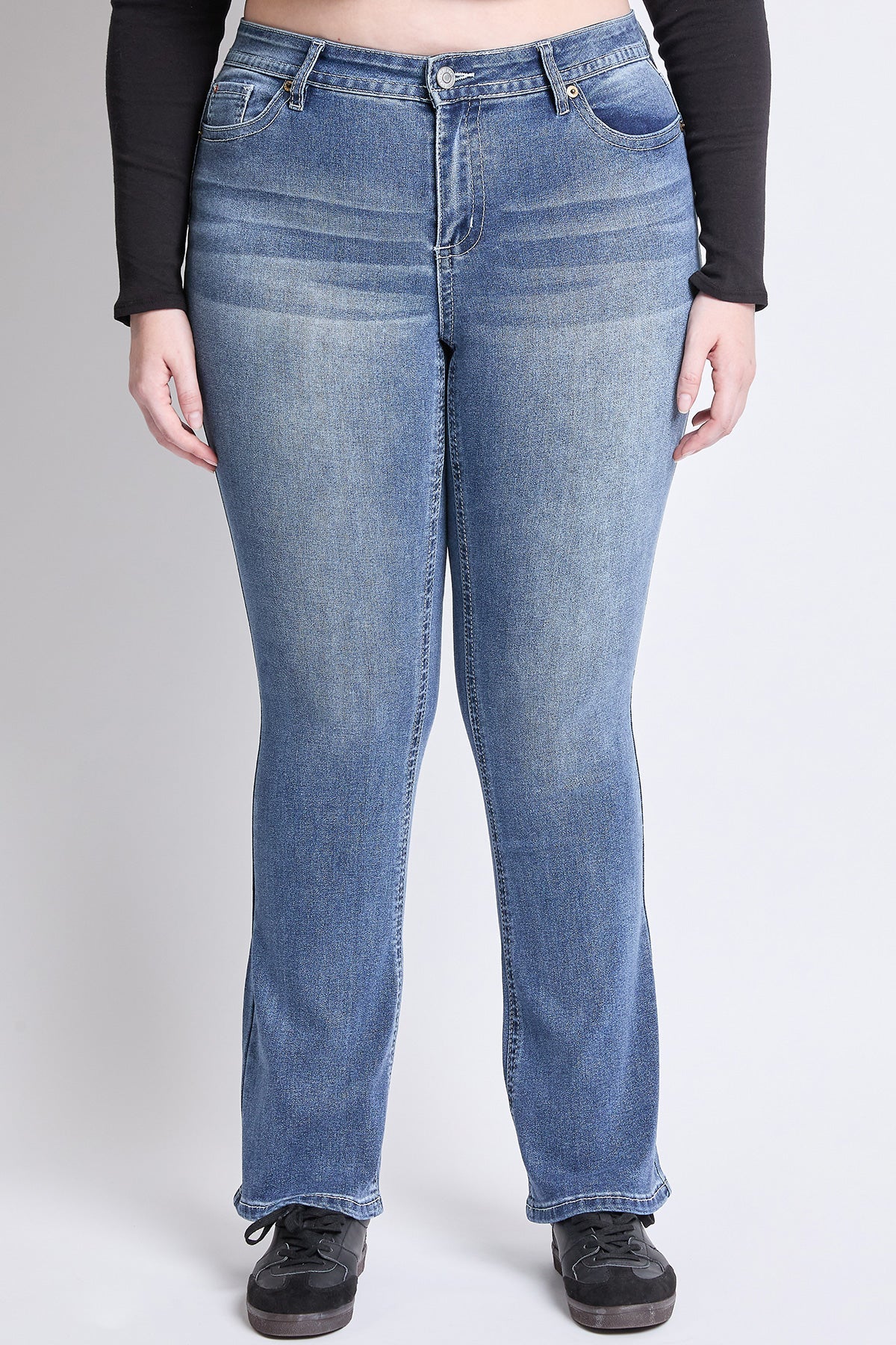 Plus Mid Rise Premium Stitch Bootcut Jeans