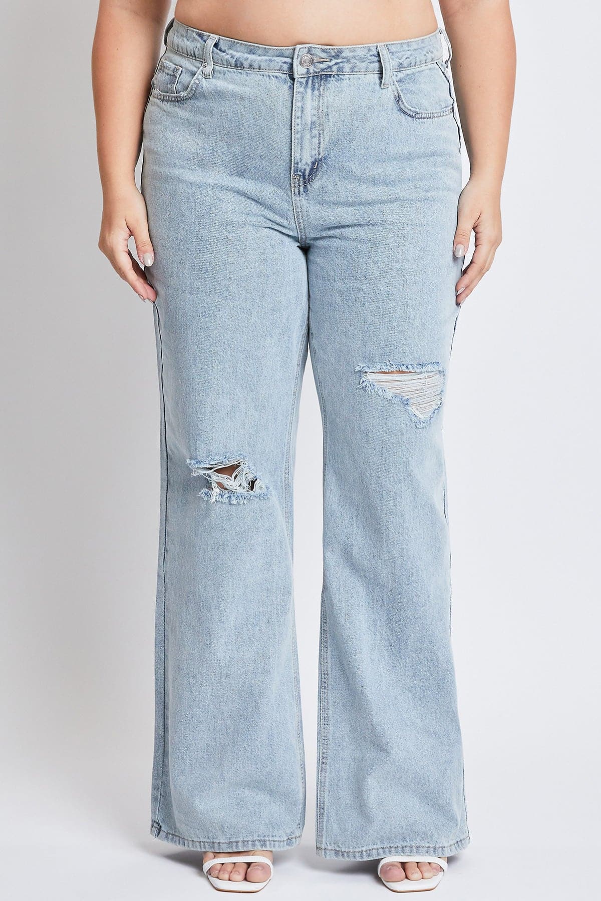 High Rise Relaxed Wide Leg Jeans - Plus