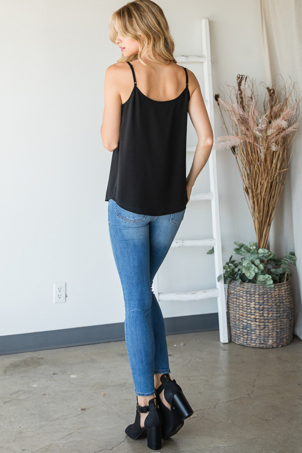 V-Neck Pin Tucked Cami