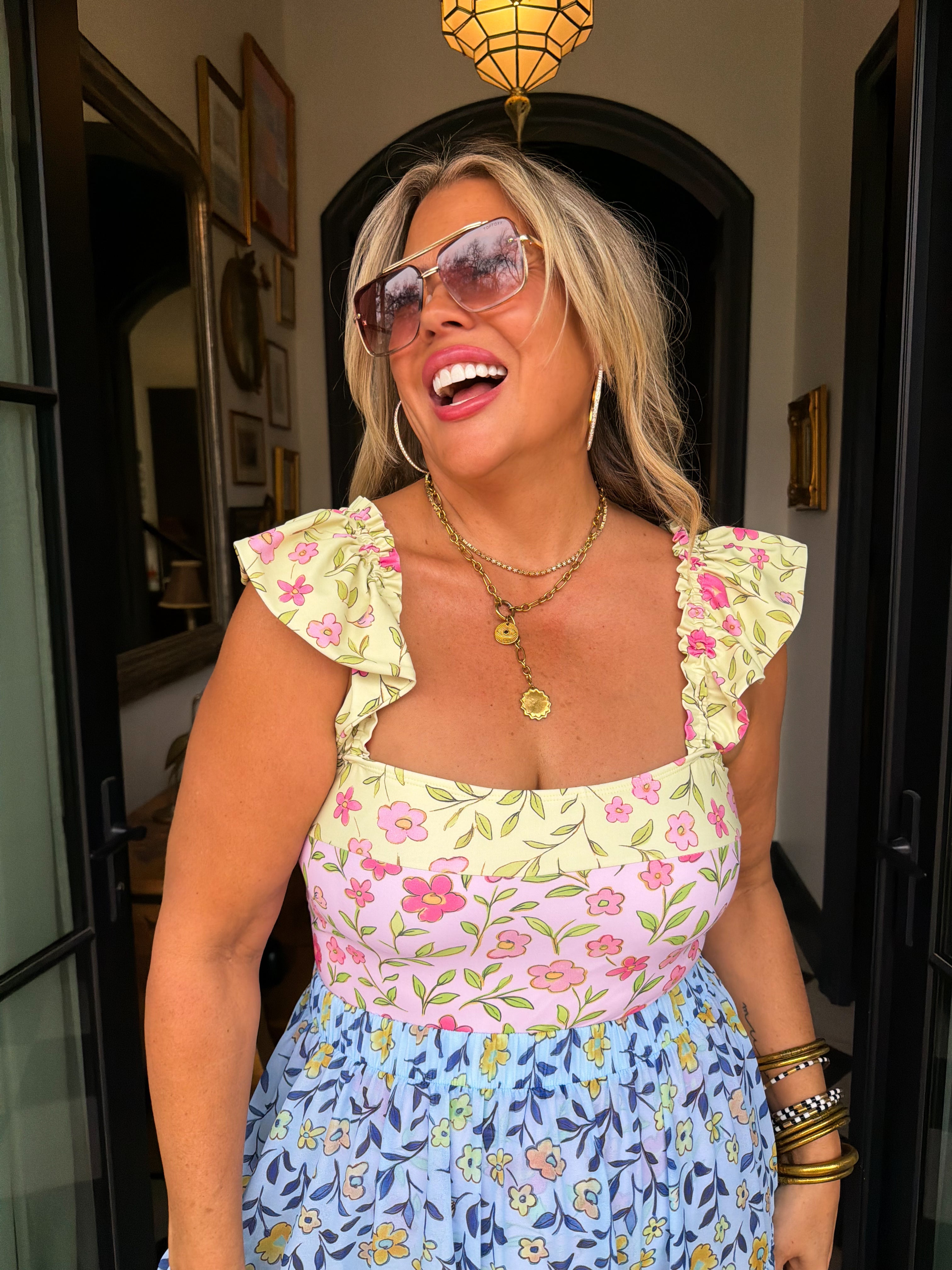 PRE-ORDER: FLORAL RAINBOW SWIM SET