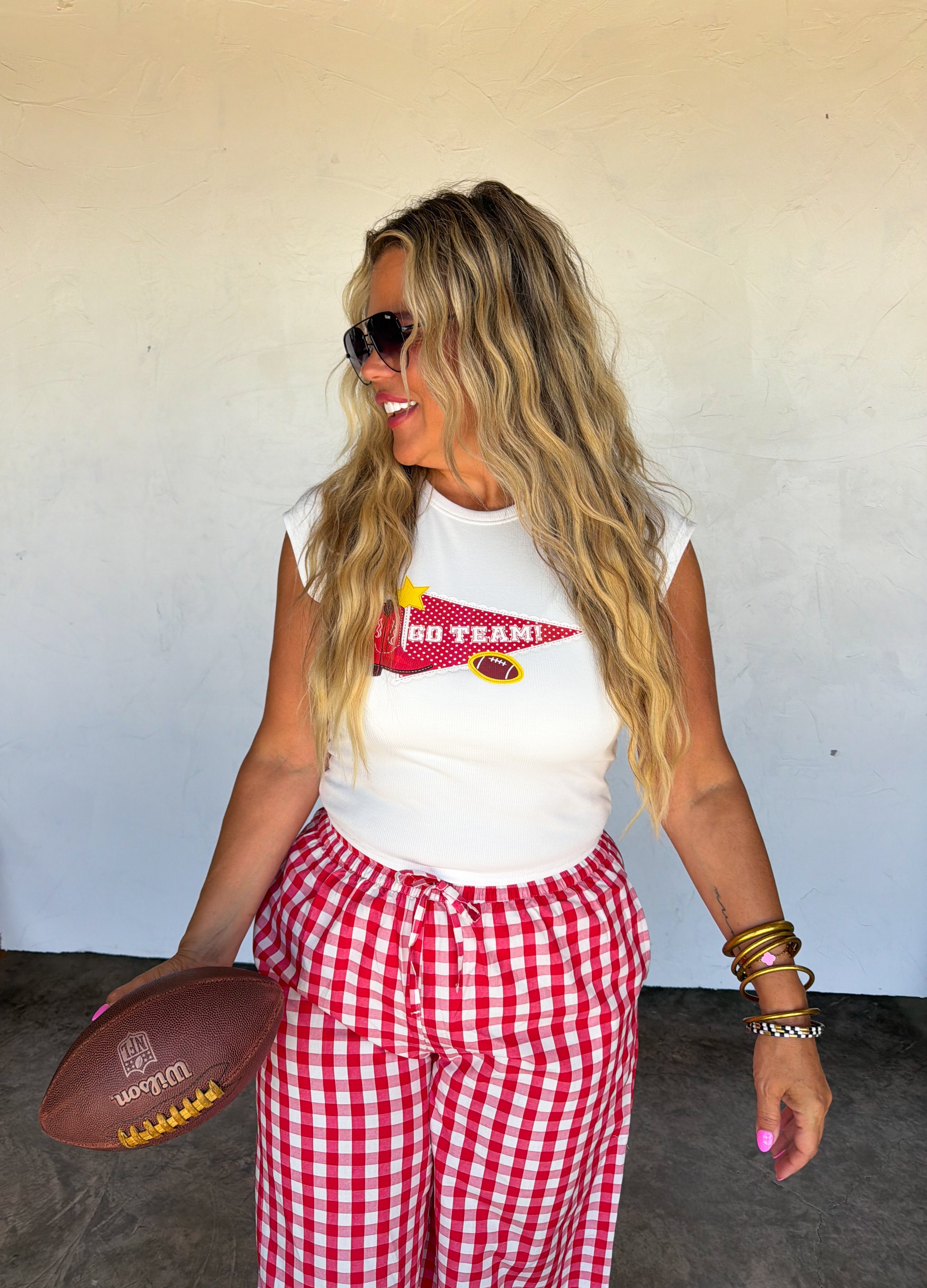 PRE-ORDER: DIXIE GINGHAM RUFFLE PANTS