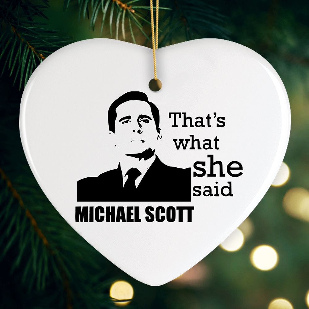 Michael Scott That's What She Said Ornament, The Office Themed Christmas Decoration
