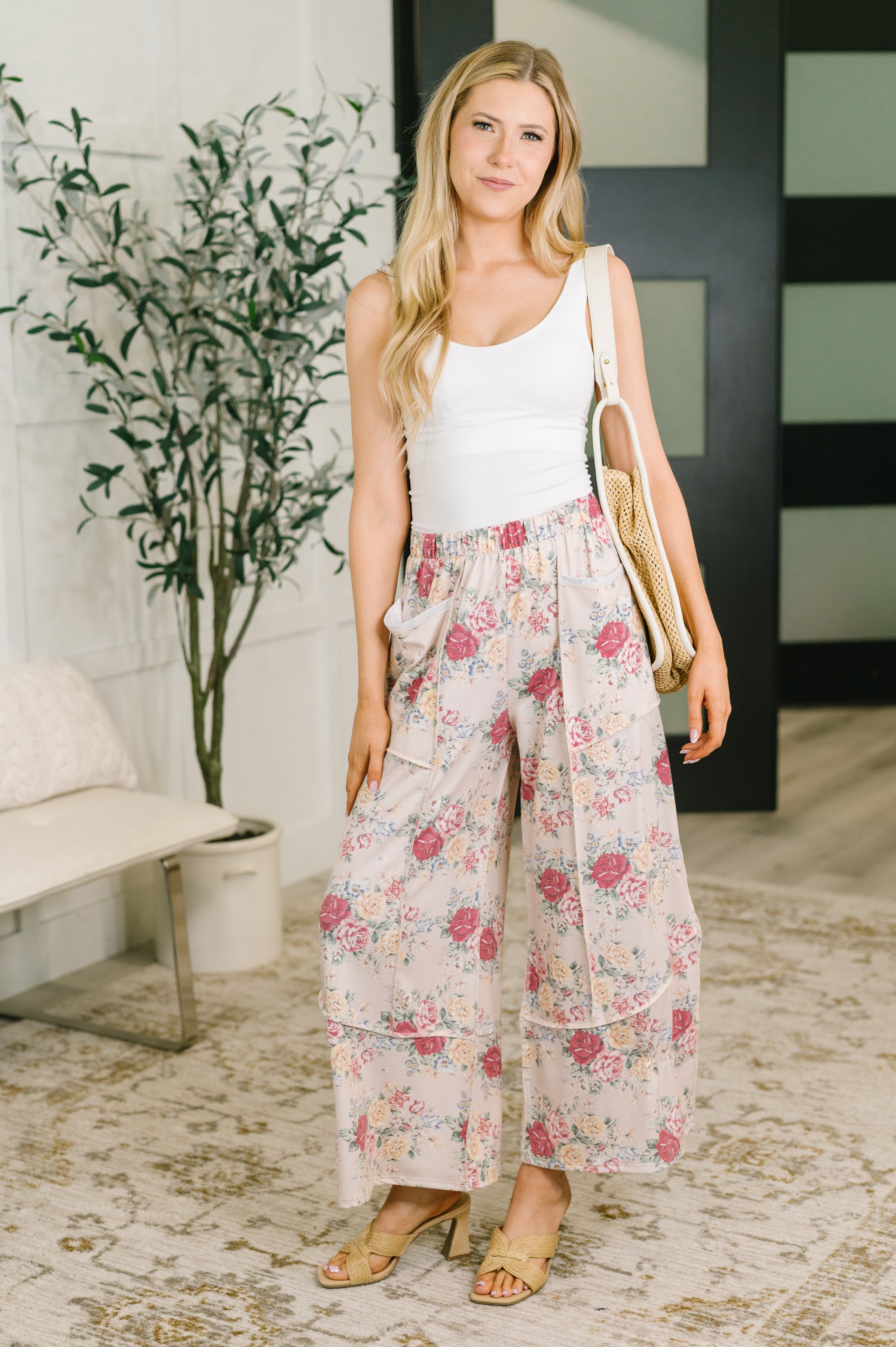 Follow the Flow Wide Leg Floral Bottoms