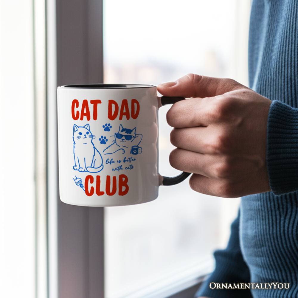 Cat Dad Club Retro Mug