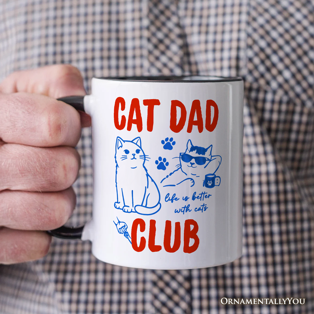 Cat Dad Club Retro Mug