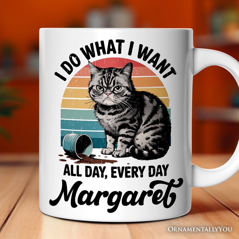 I Do What I Want Cat Personalized Mug