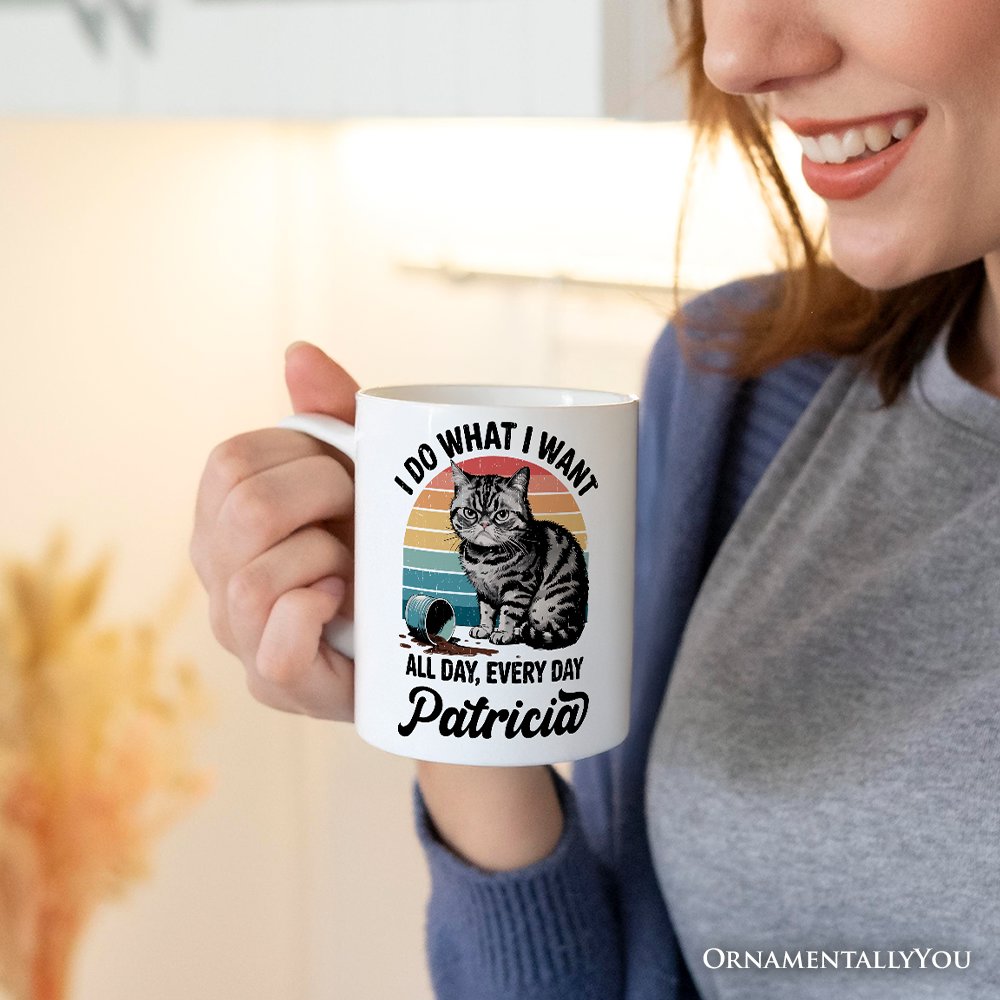 I Do What I Want Cat Personalized Mug