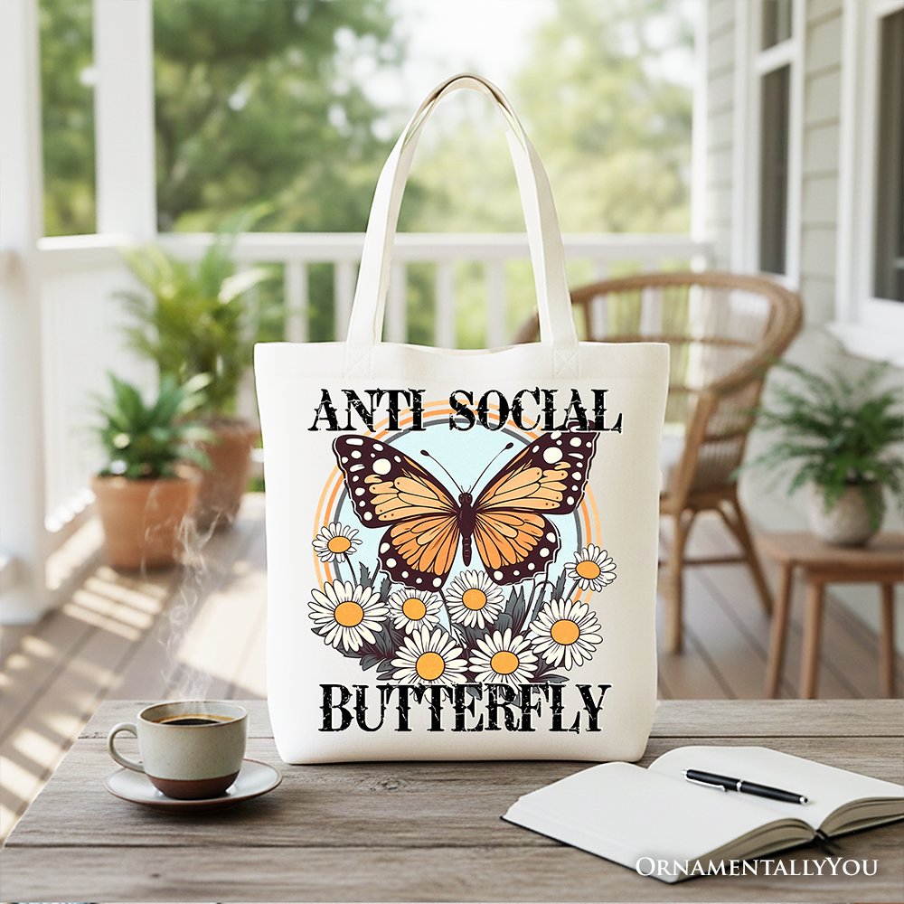 Anti Social Butterfly Canvas Tote Bag