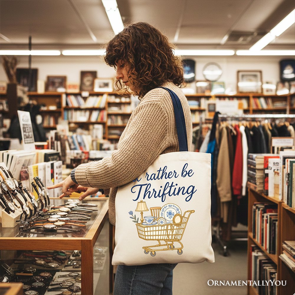 I’d Rather Be Thrifting Canvas Tote Bag