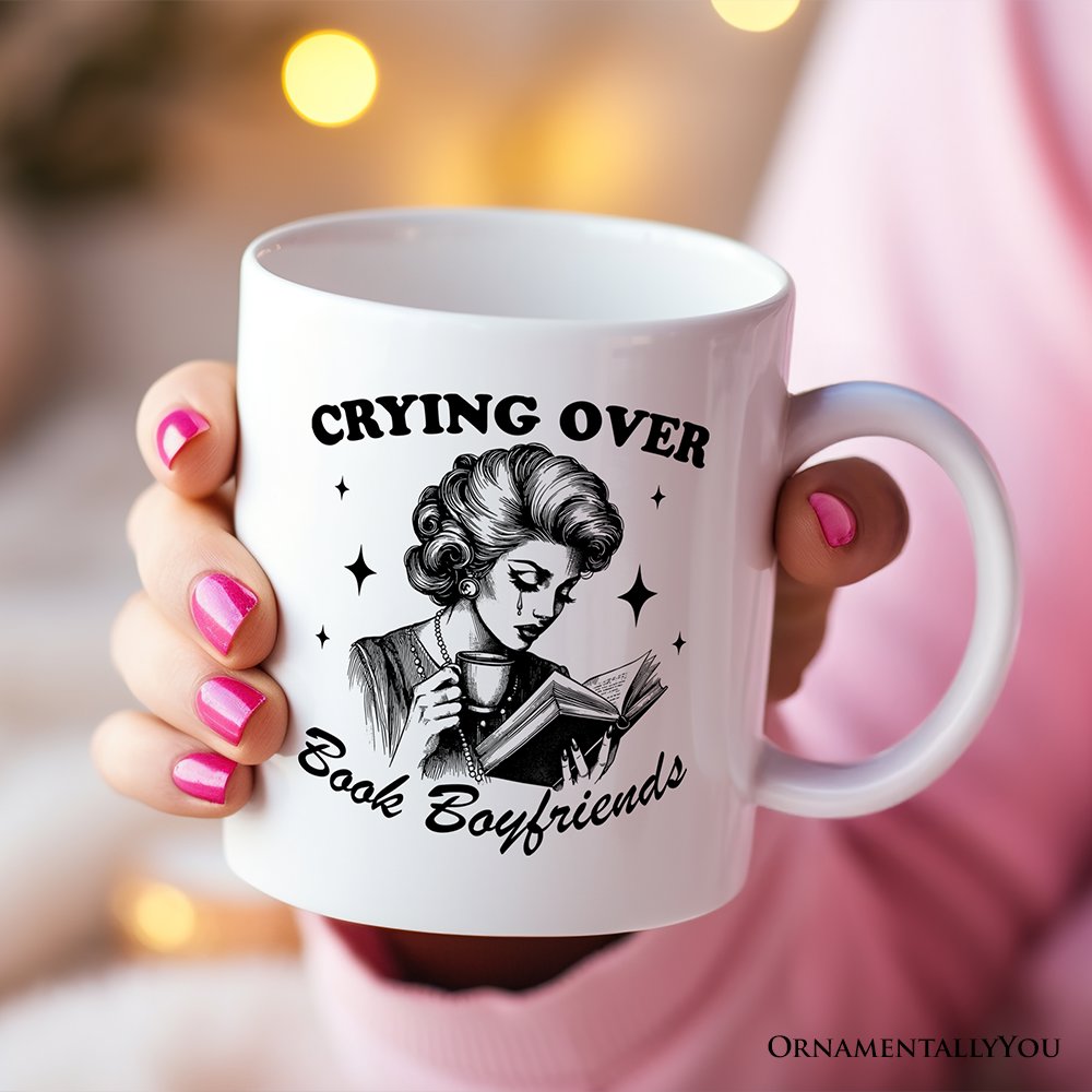 Crying Over Book Boyfriends Personalized Mug