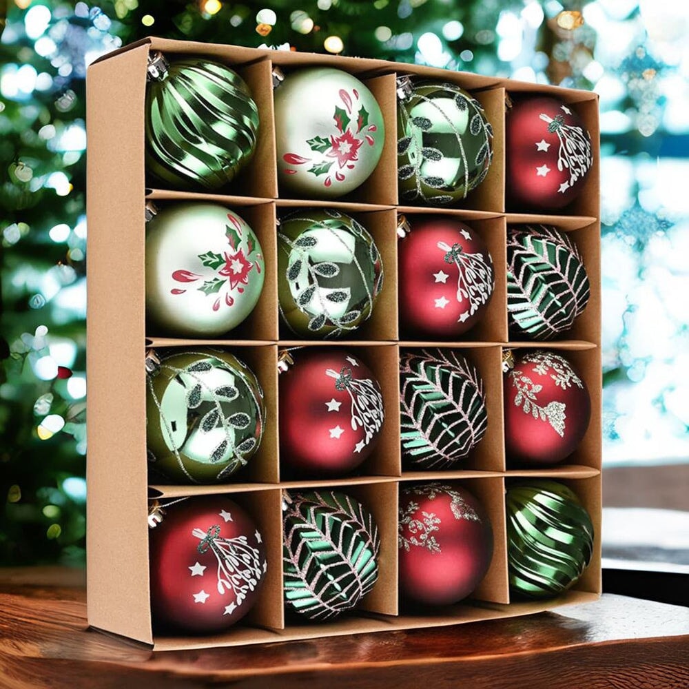 Chic Christmas Decor Ornament Ball Bundle, 16 Piece Natural World Bauble Set