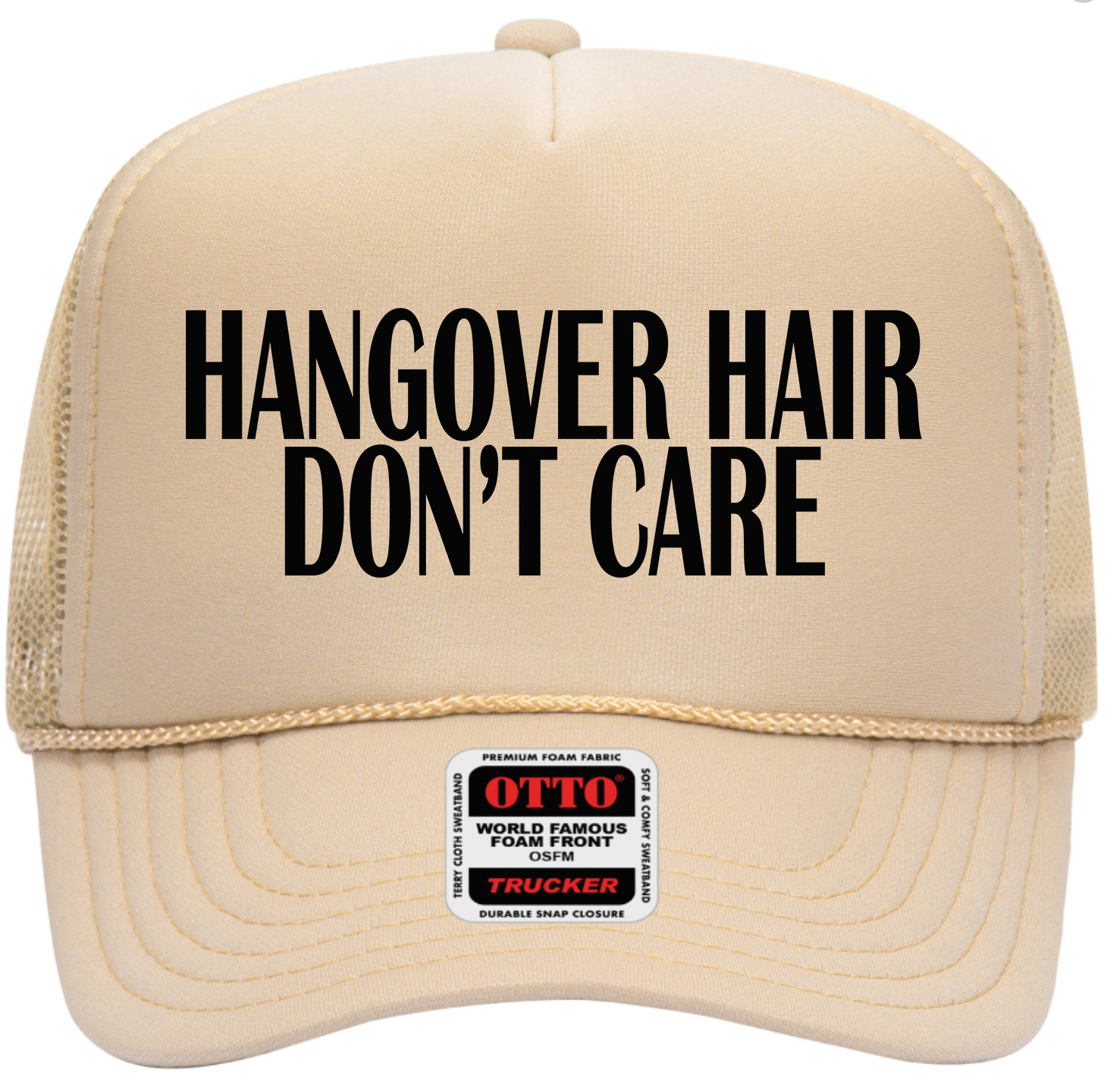 Hangover Hair Don't Care Adult Otto Foam Trucker Hat