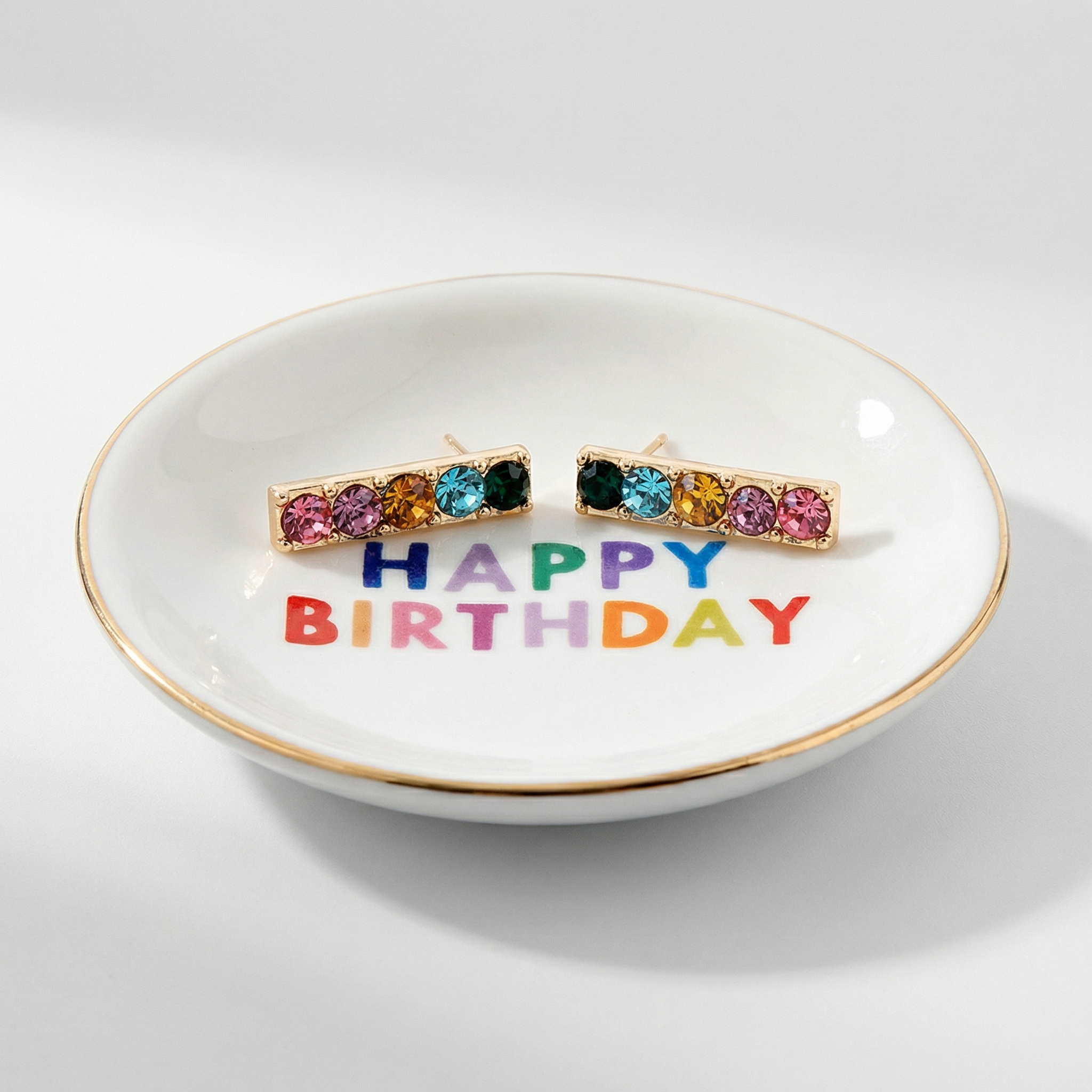 Happy Birthday Trinket Tray & Earring Set